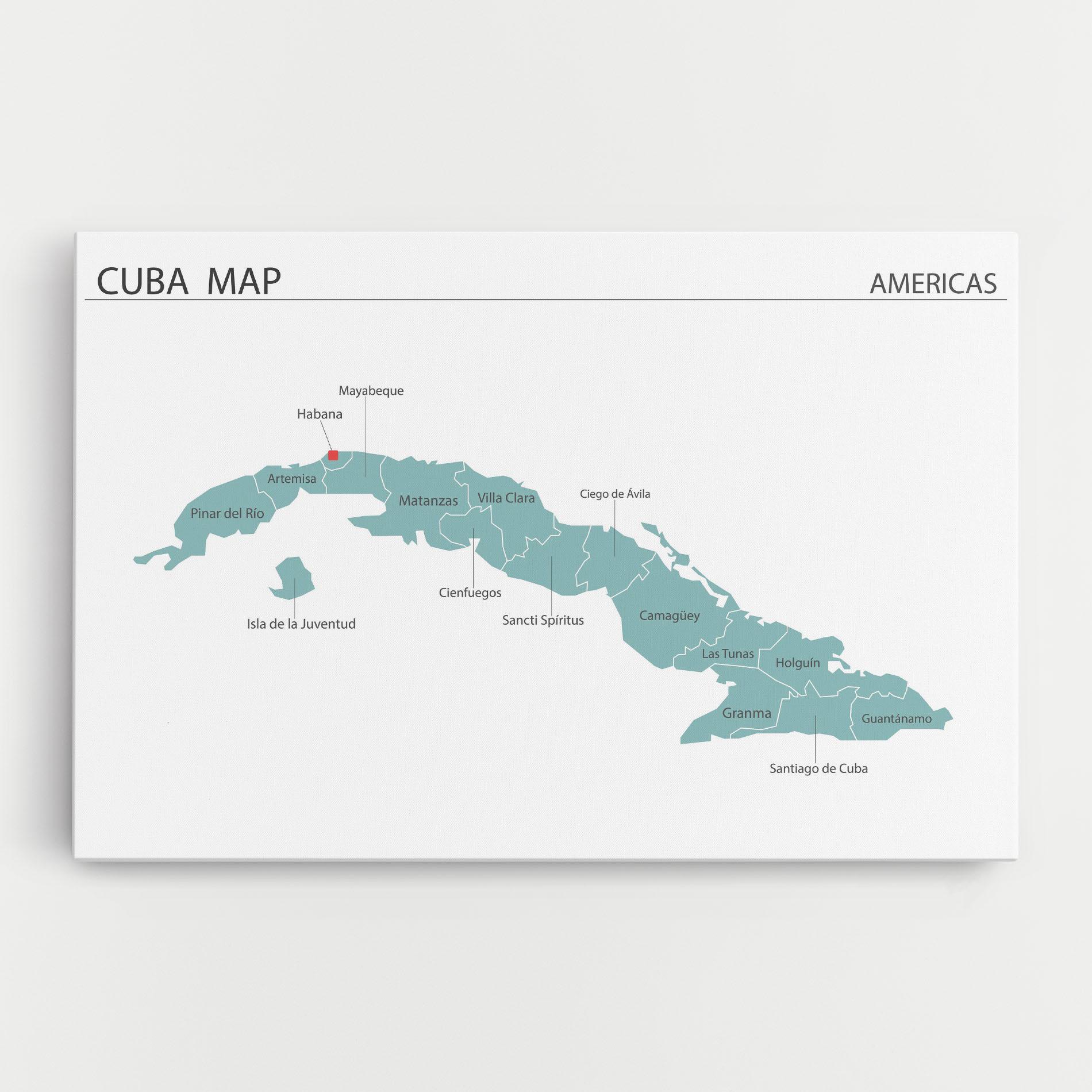 Картина на платно Cuba Map mockup 0