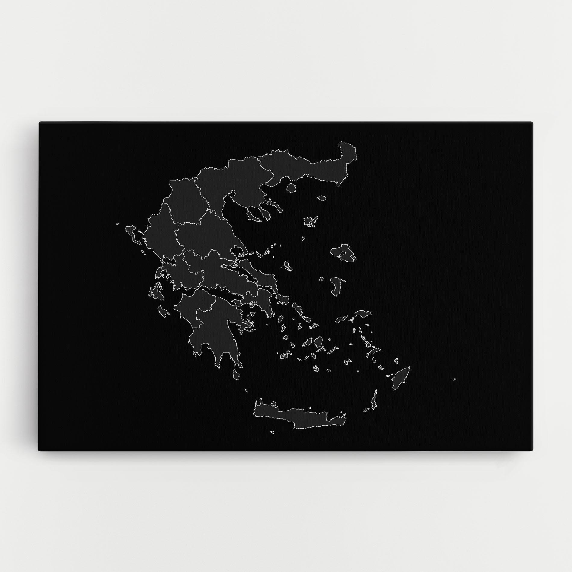 Картина на платно Greece Grey Map mockup 0