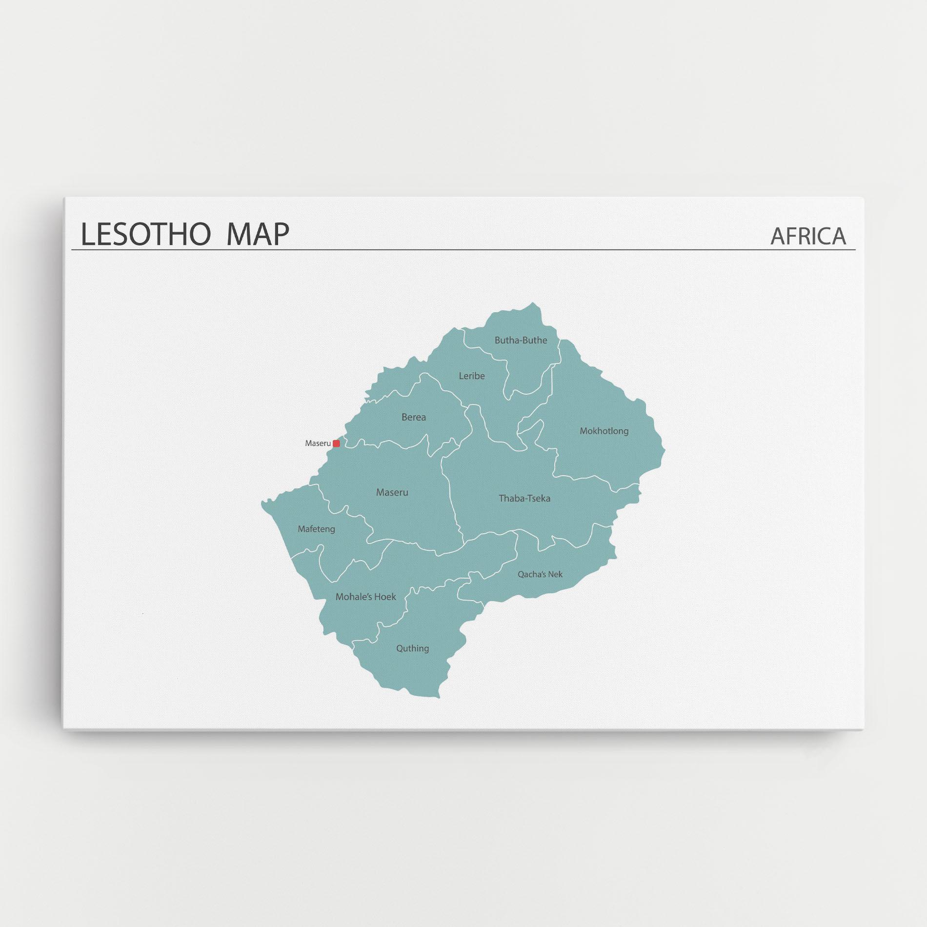 Картина на платно Lesotho Map mockup 0
