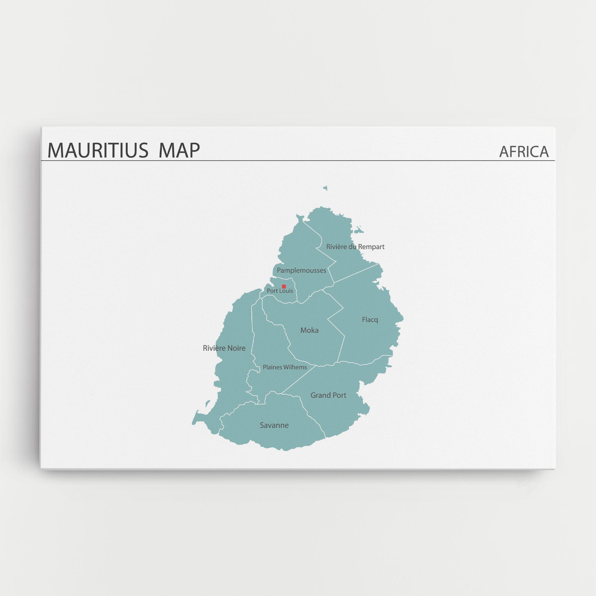 Картина на платно Mauritius Map mockup 0