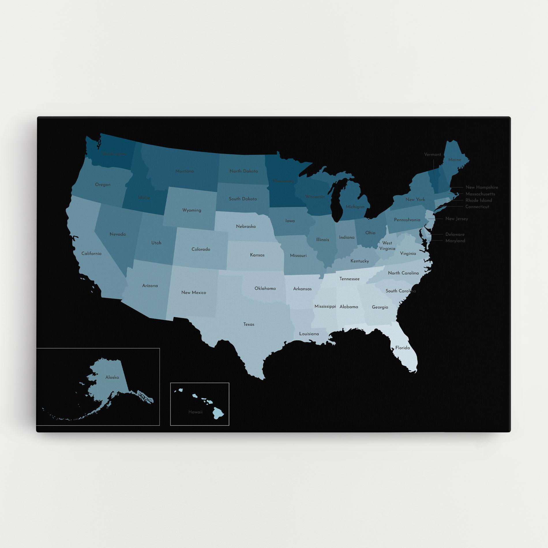 Картина на платно Sua Blue Map mockup 0