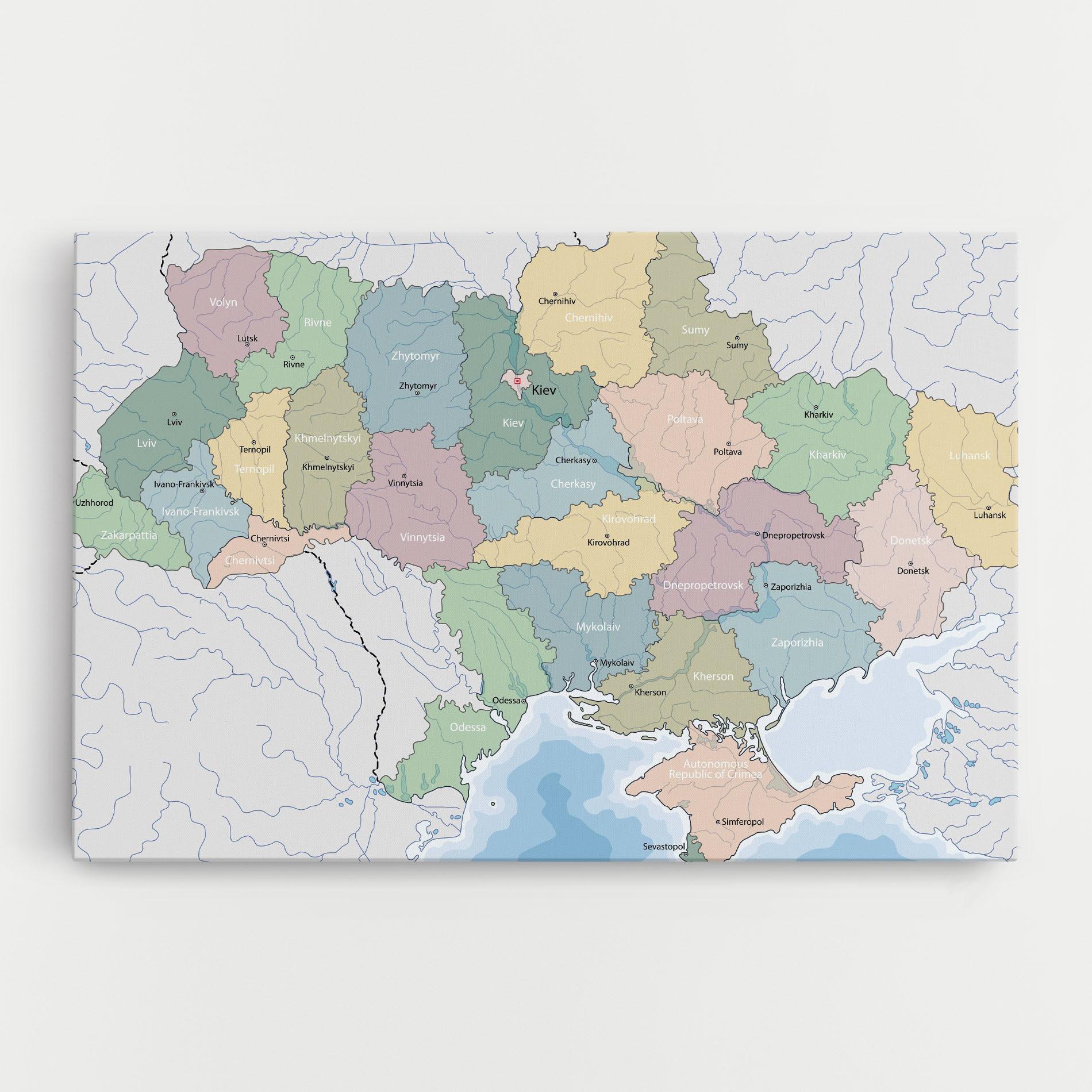 Картина на платно Ukraine Map mockup 0