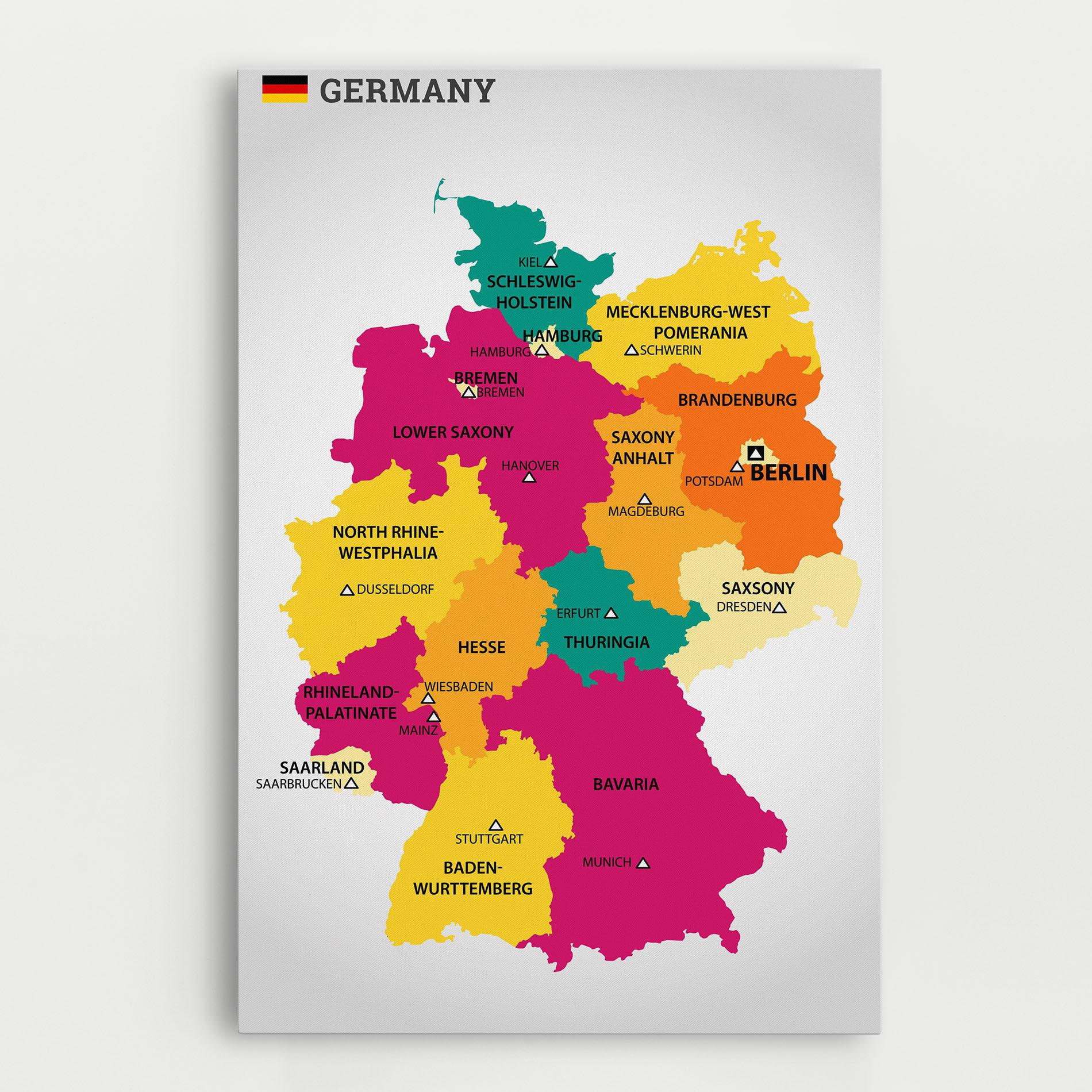 Картина на платно Germany Color Map mockup 0