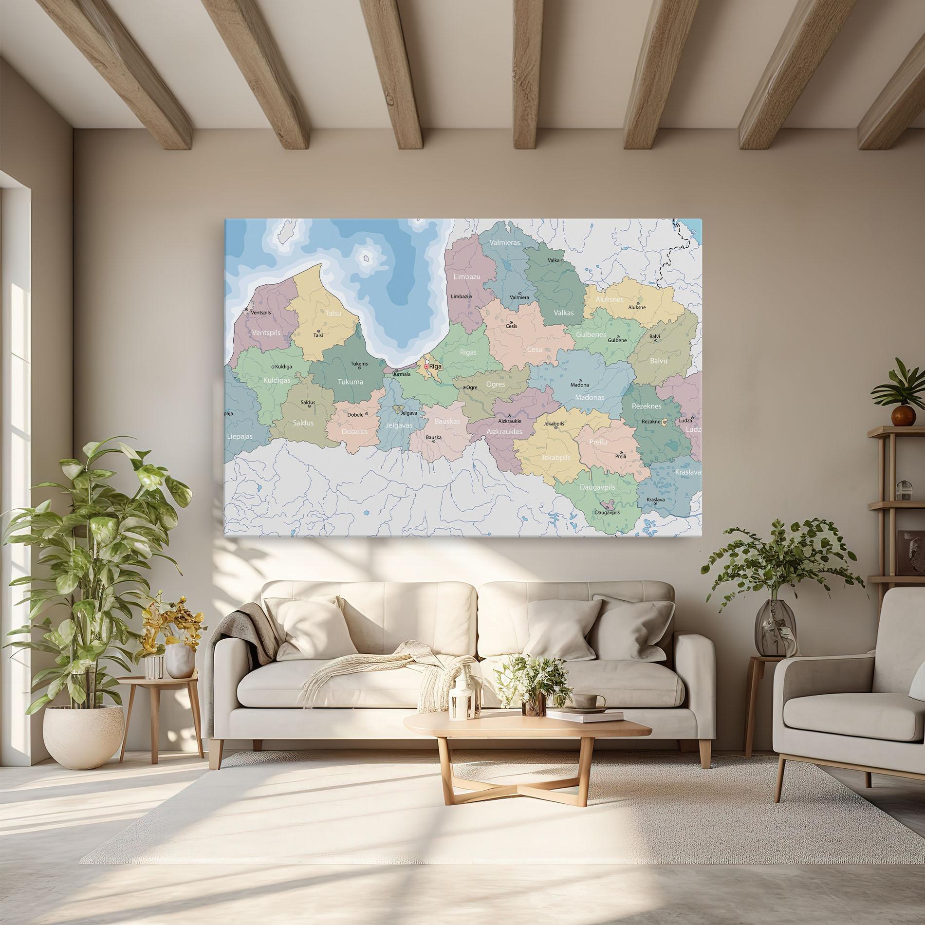 Картина на платно Latvia Color Map mockup 6