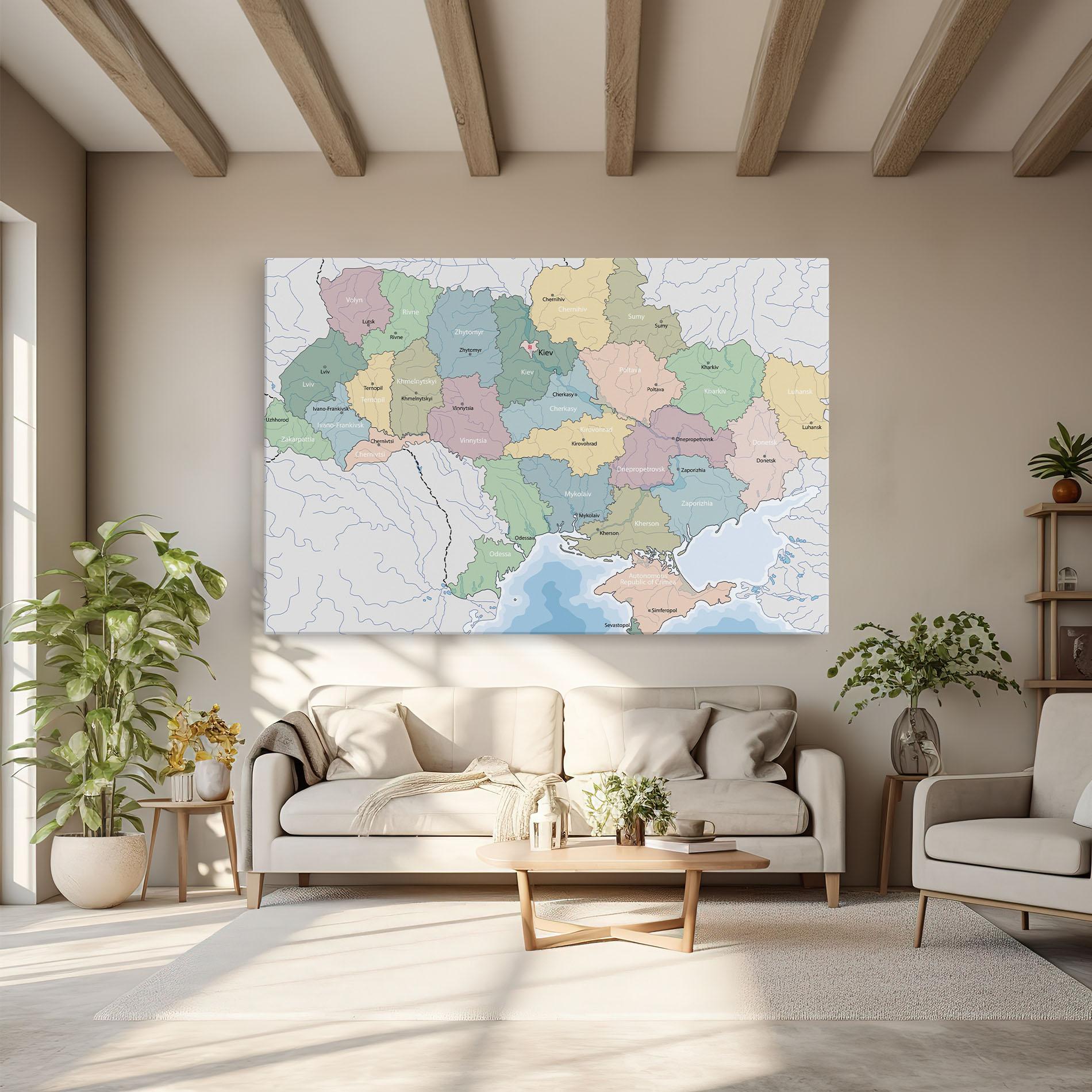 Картина на платно Ukraine Map mockup 6