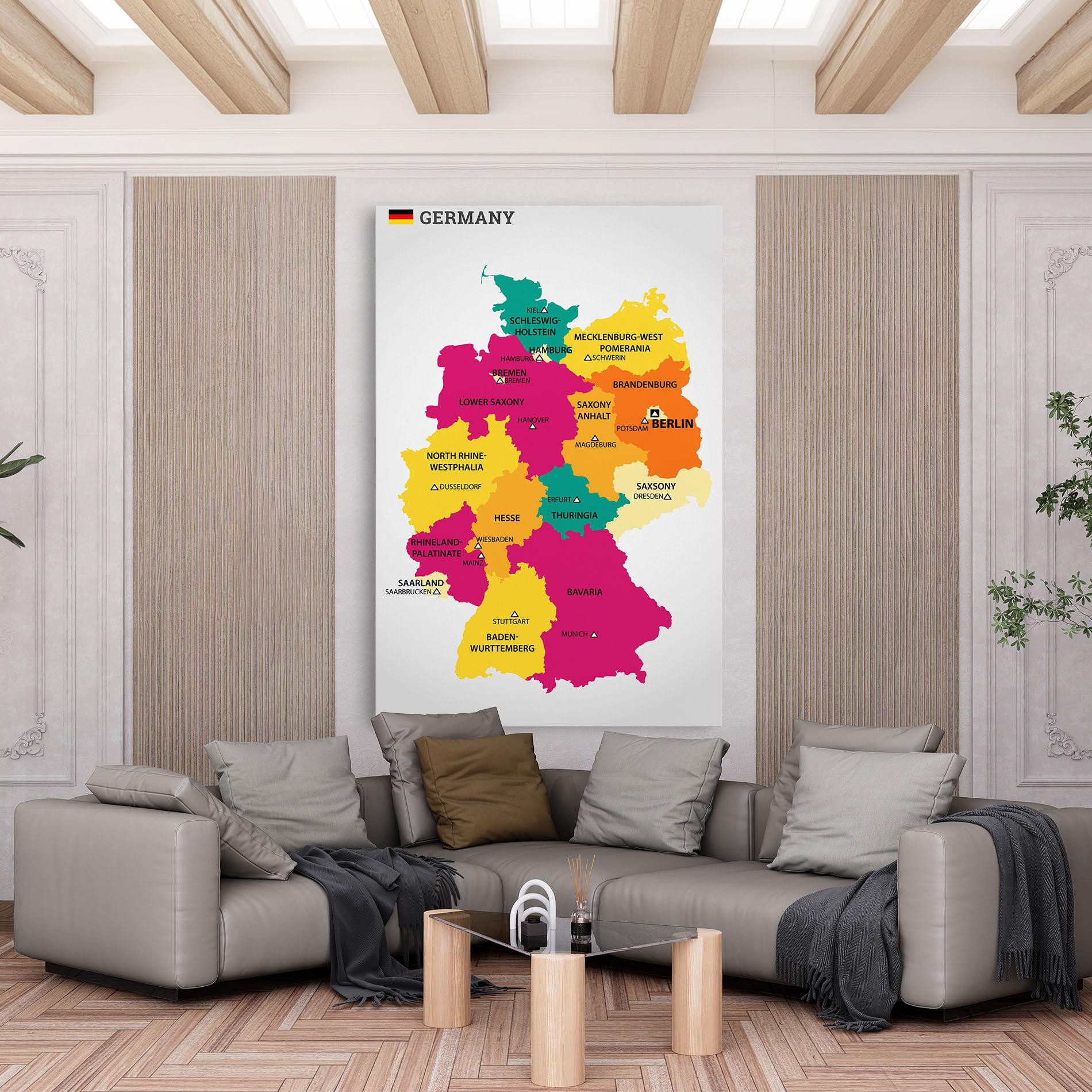 Картина на платно Germany Color Map mockup 6