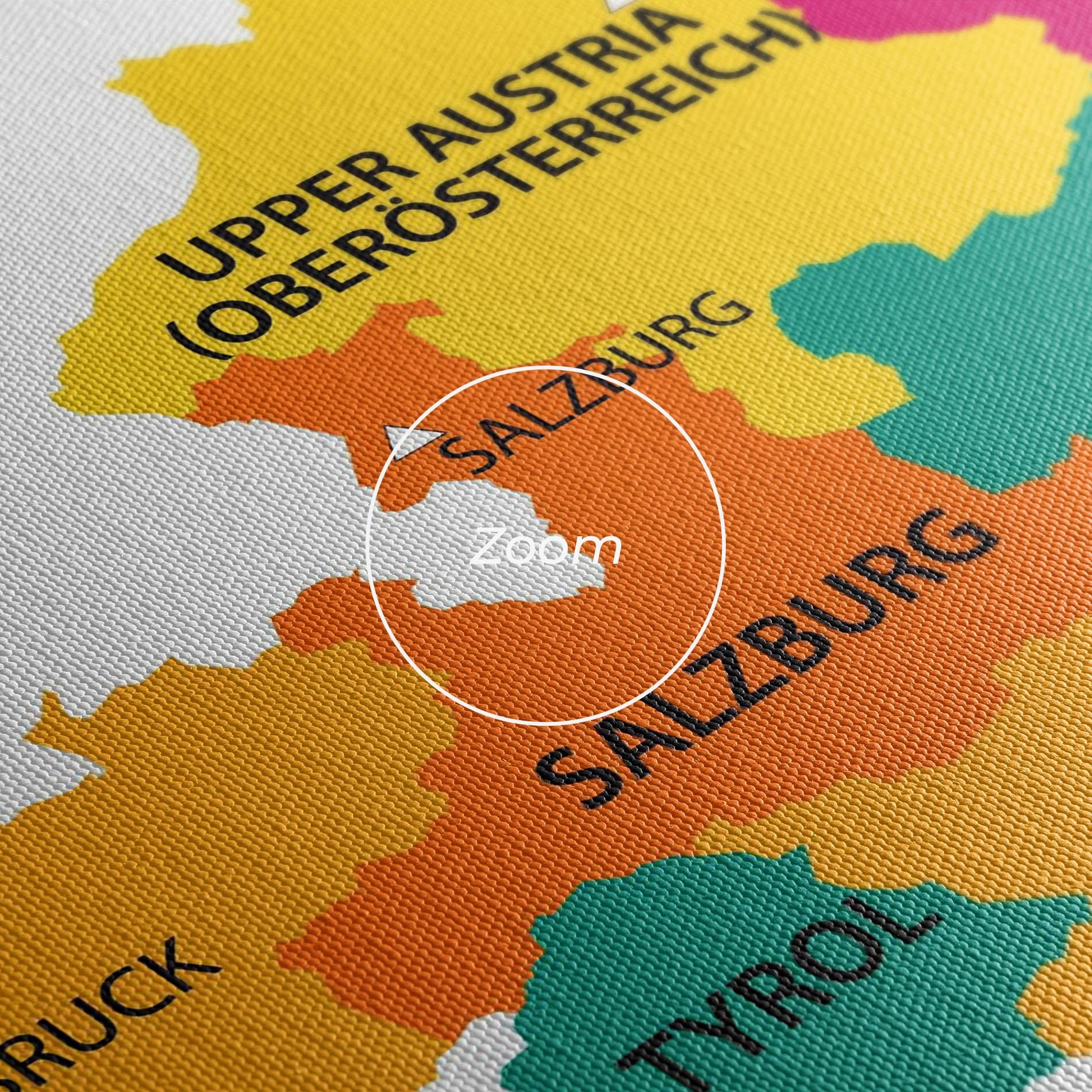 Картина на платно Austria Color Map mockup 3