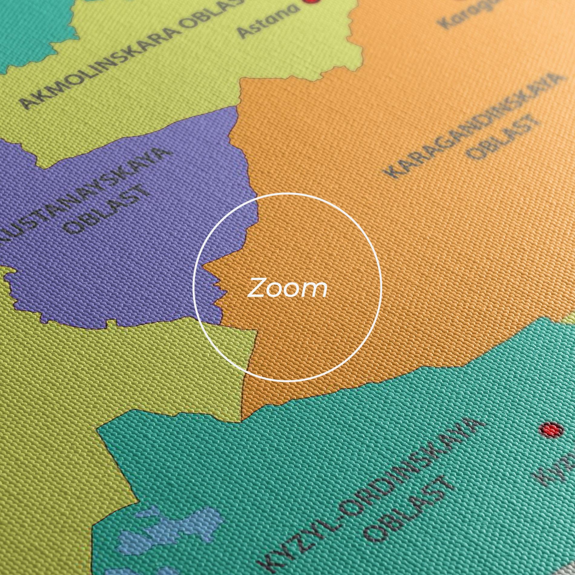 Картина на платно Kazakhstan Color Map mockup 3