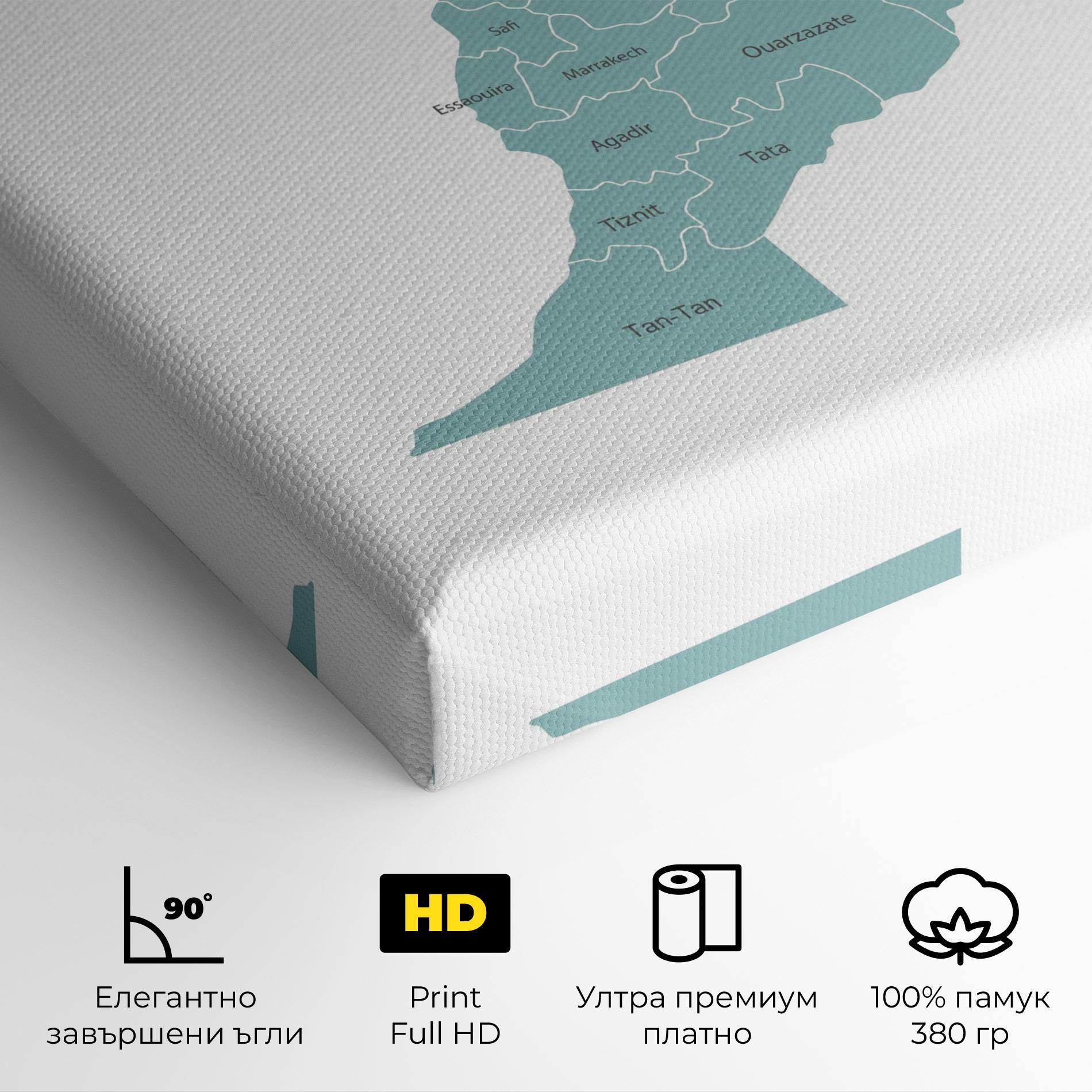 Картина на платно Morocco Map mockup 4