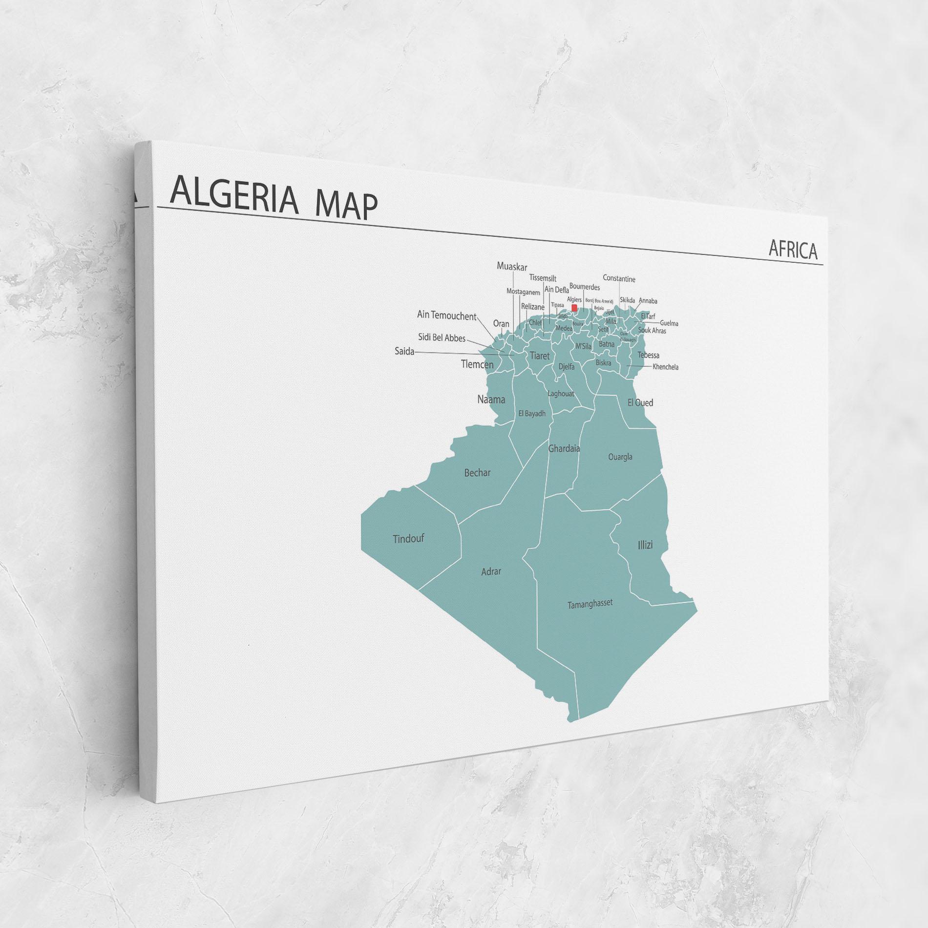 Картина на платно Algeria Map mockup 1