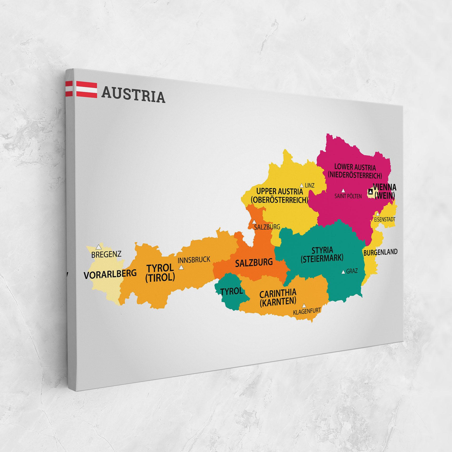 Картина на платно Austria Color Map mockup 1