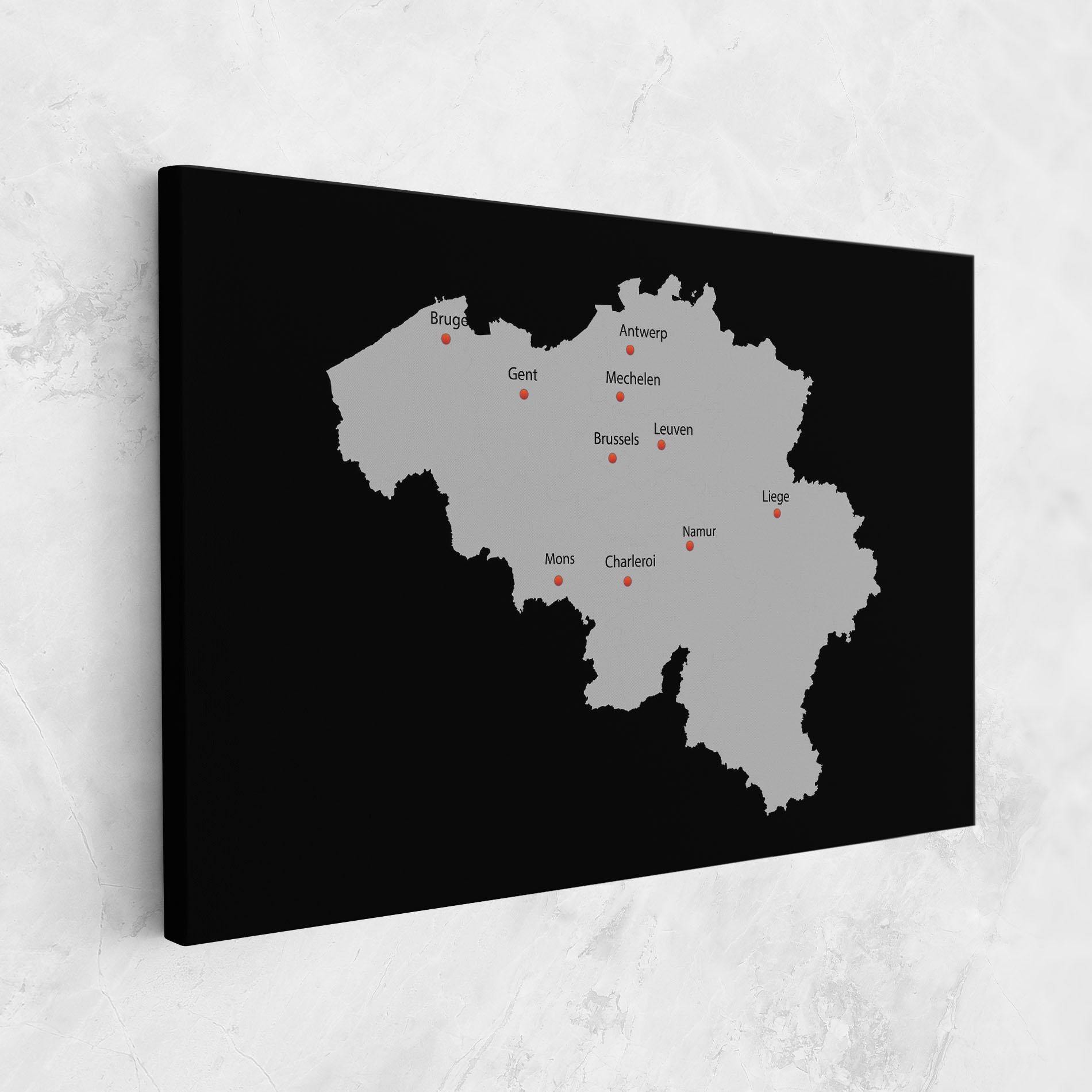 Картина на платно Belgium Map mockup 1
