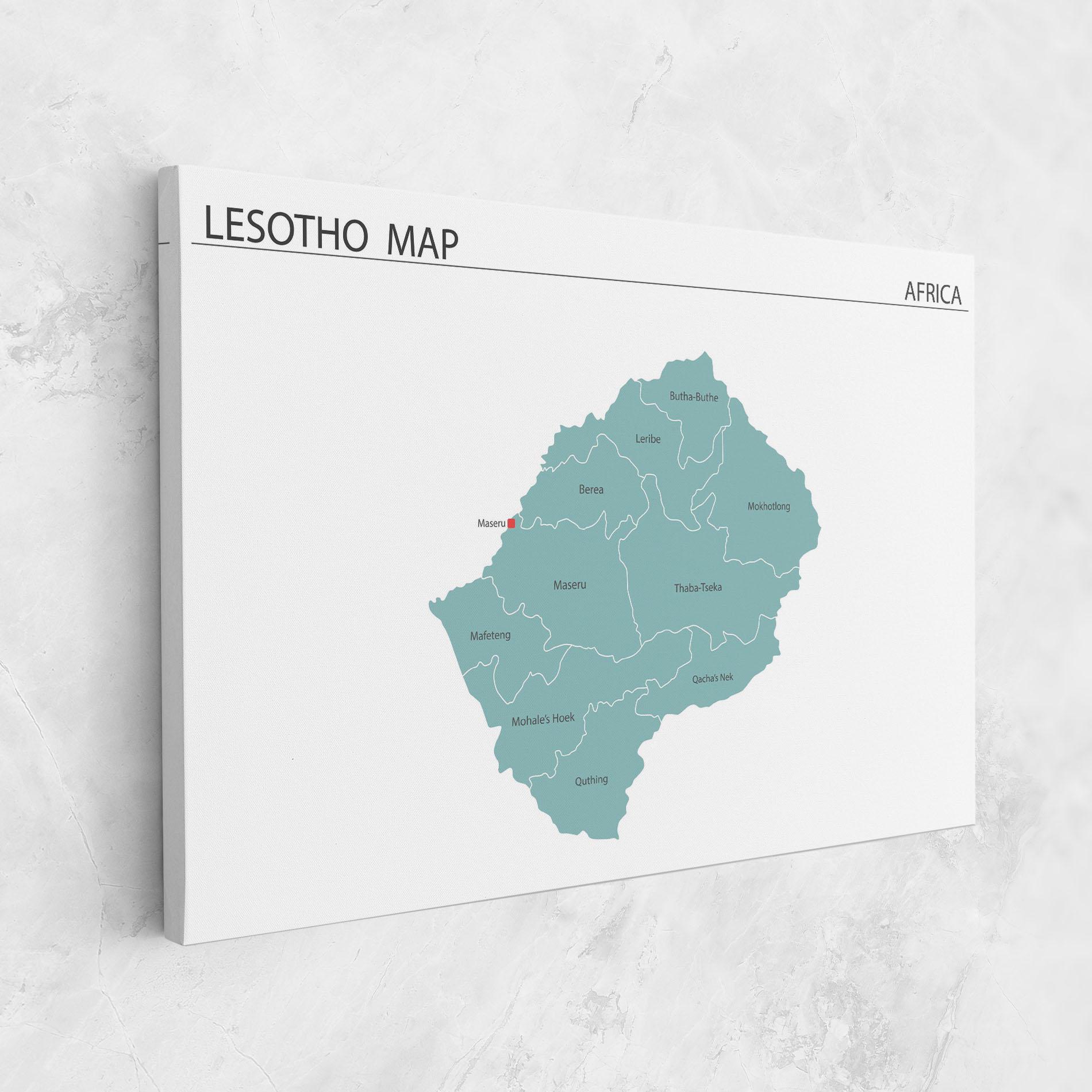 Картина на платно Lesotho Map mockup 1