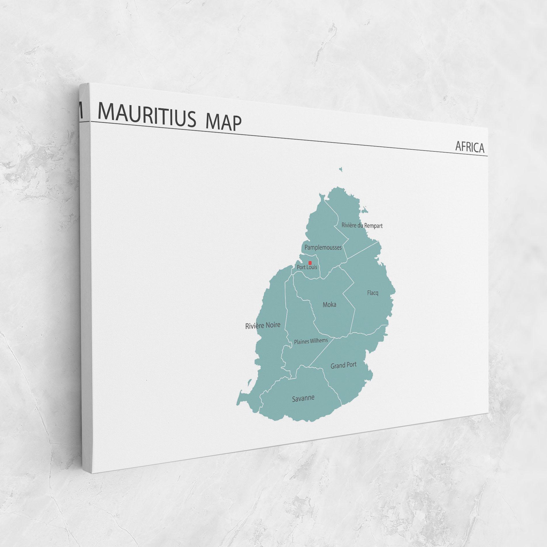 Картина на платно Mauritius Map mockup 1