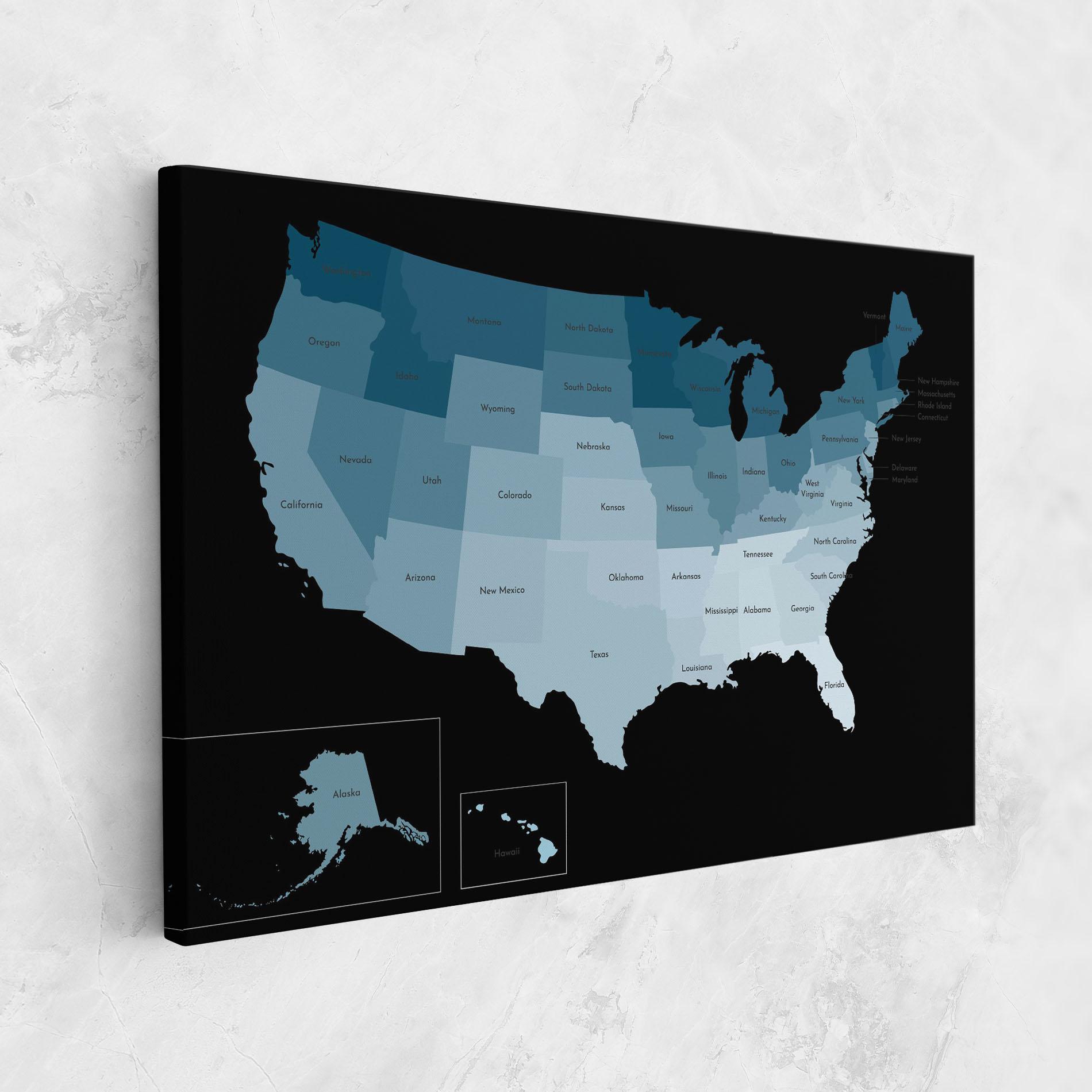 Картина на платно Sua Blue Map mockup 1