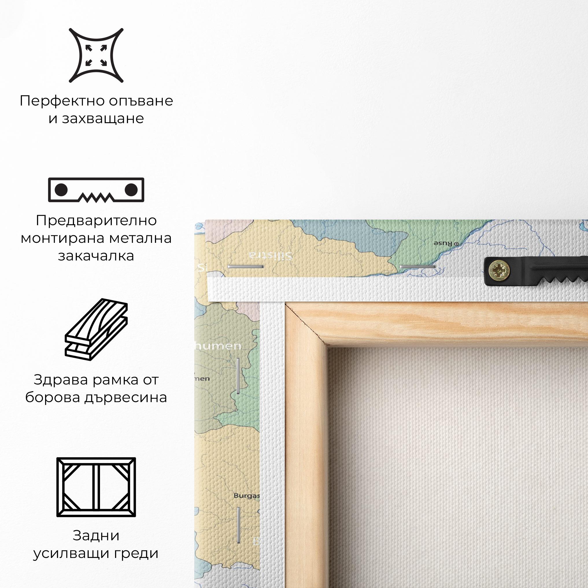 Картина на платно Bulgaria Map mockup 5