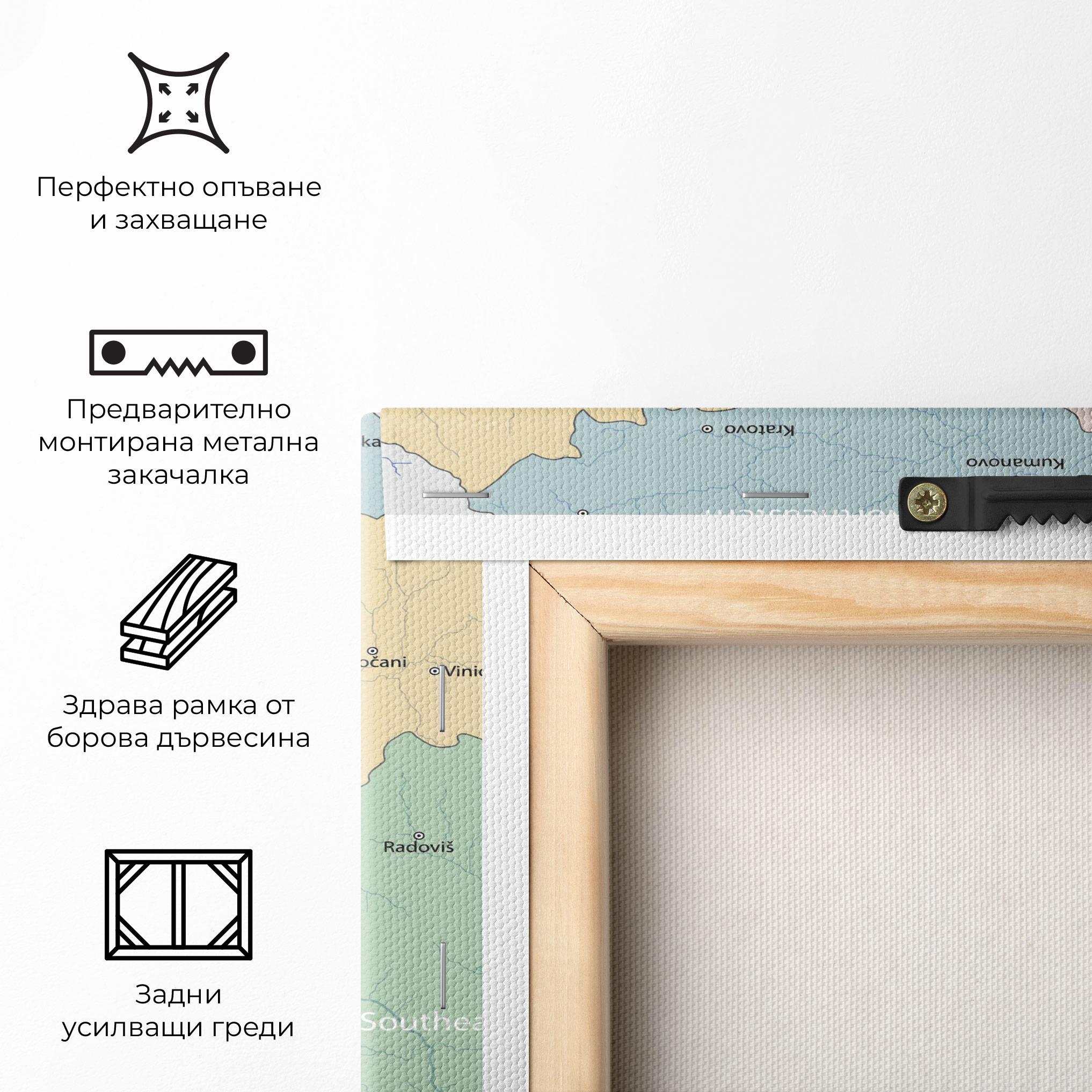 Картина на платно North Macedonia Map mockup 5