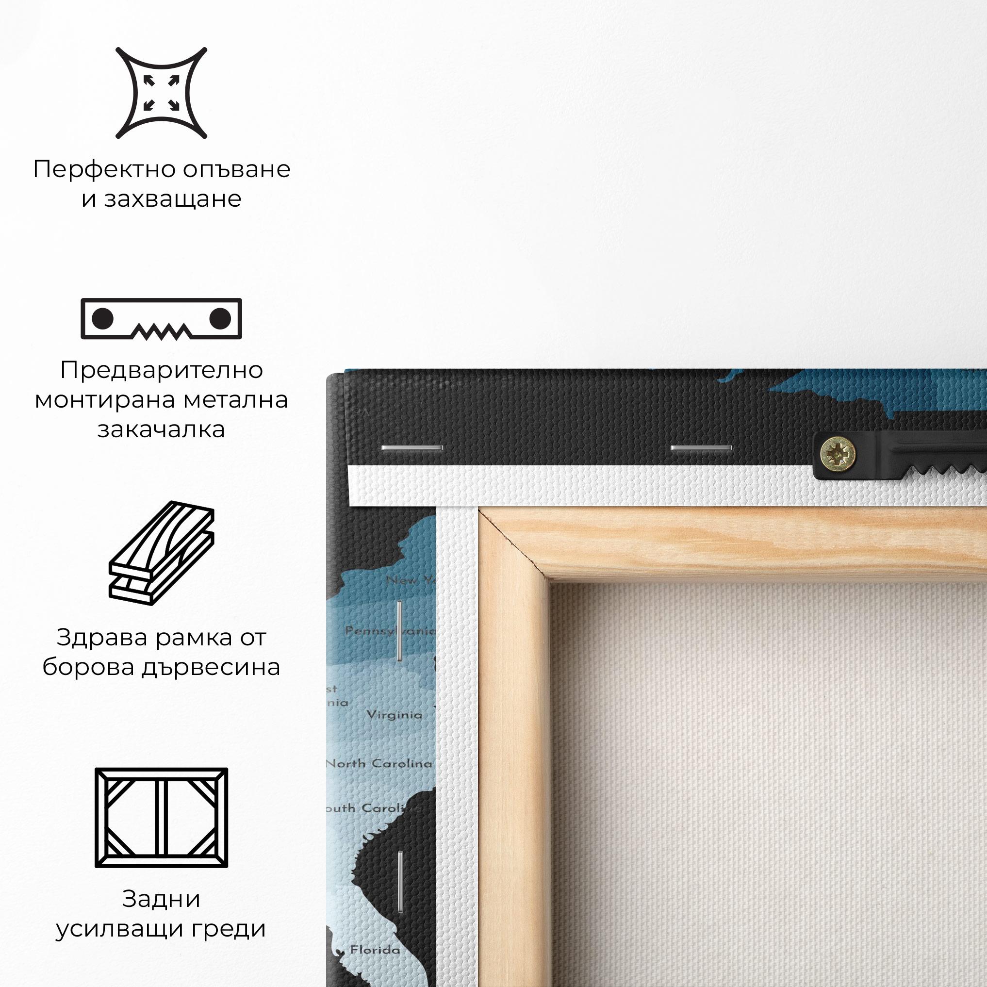 Картина на платно Sua Blue Map mockup 5