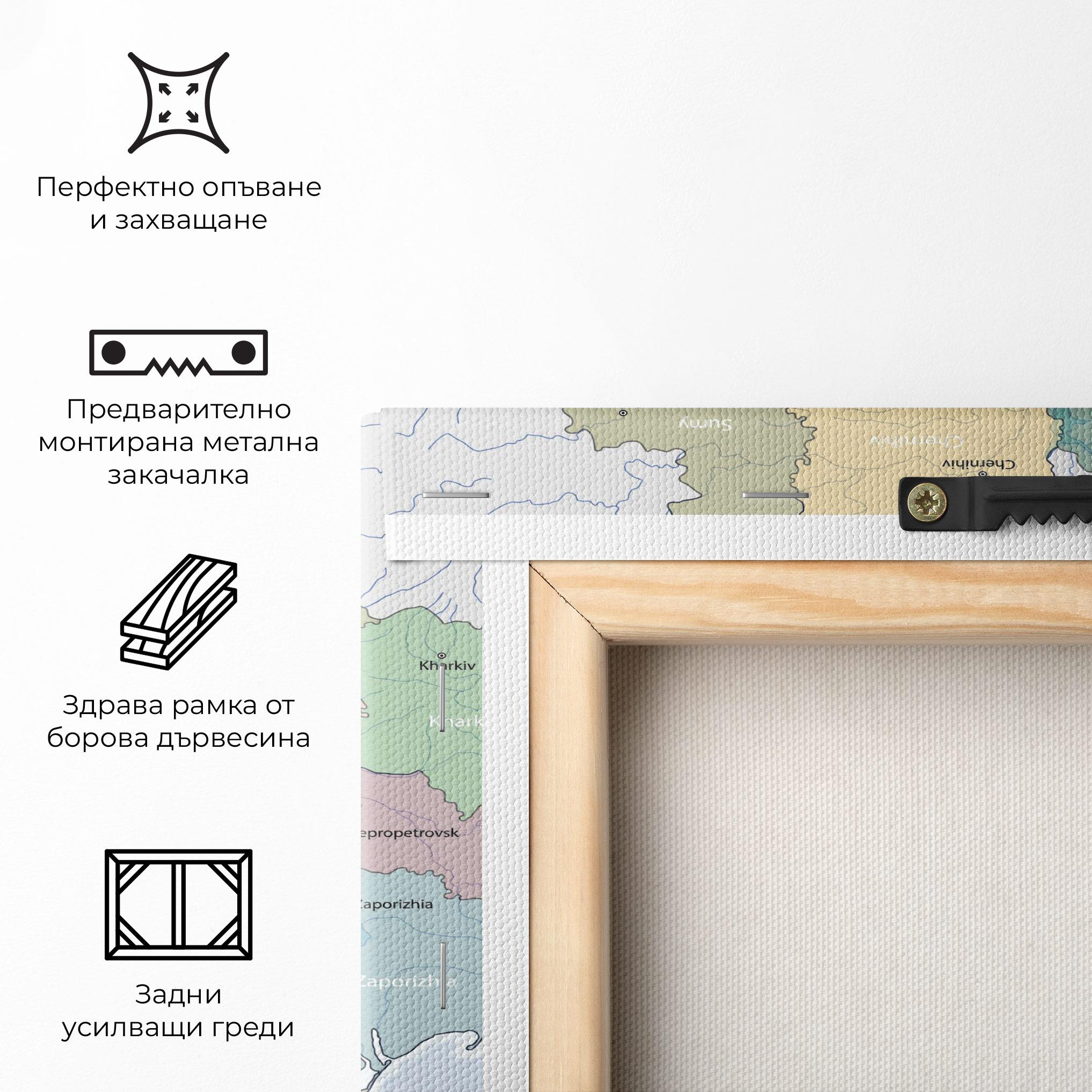Картина на платно Ukraine Map mockup 5
