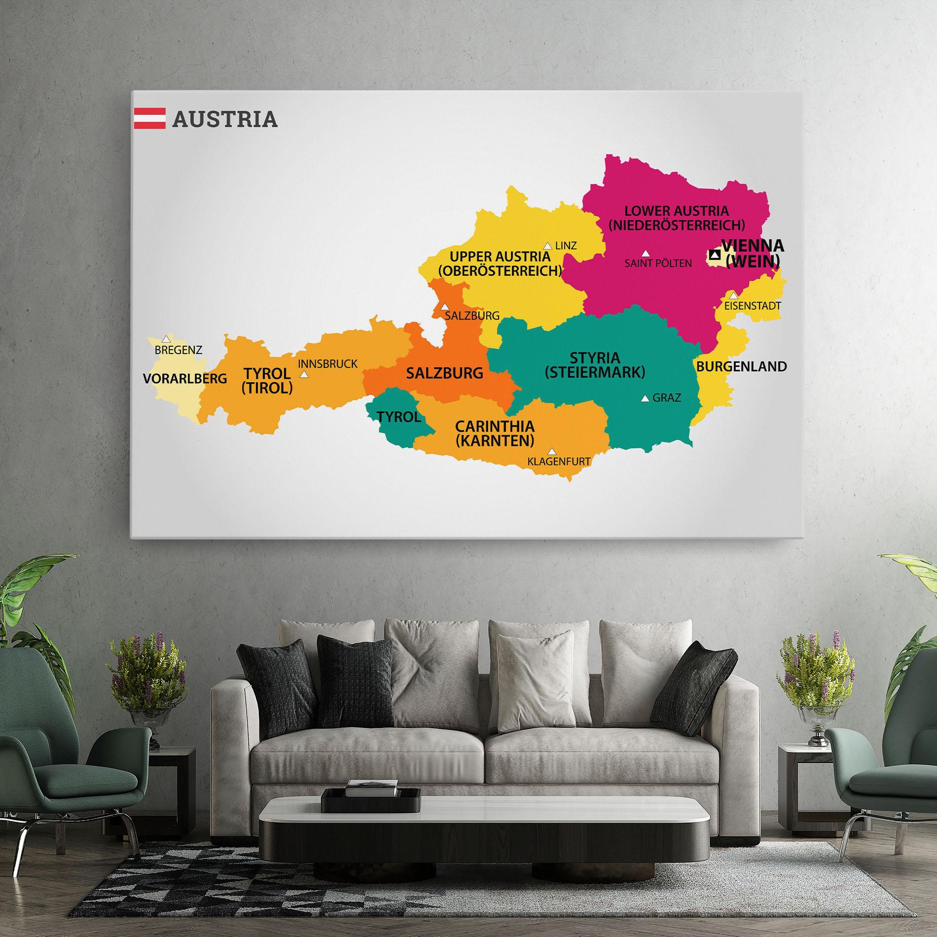 Картина на платно Austria Color Map mockup 7