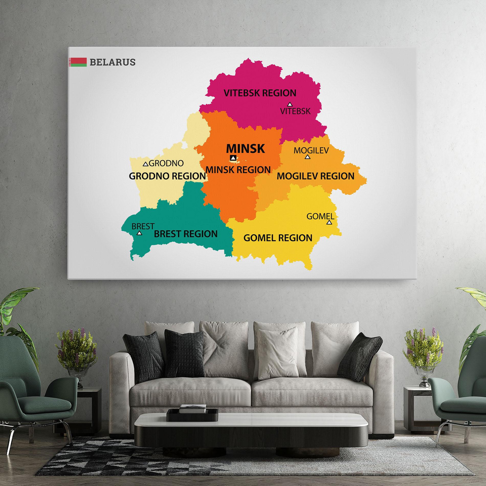 Картина на платно Belarus Color Map mockup 7