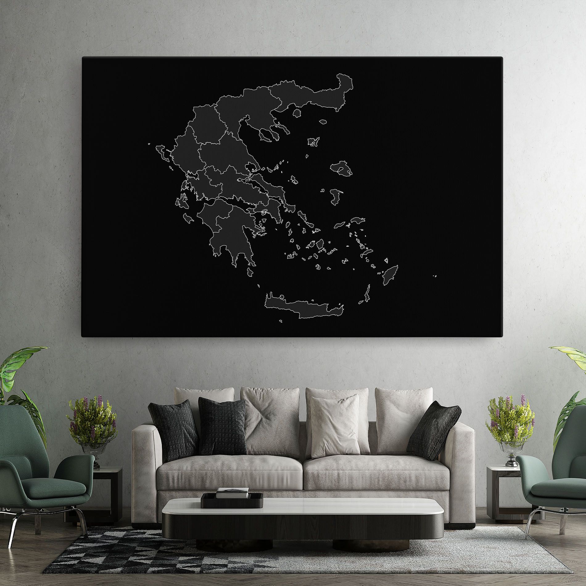Greece Grey Map mockup 7