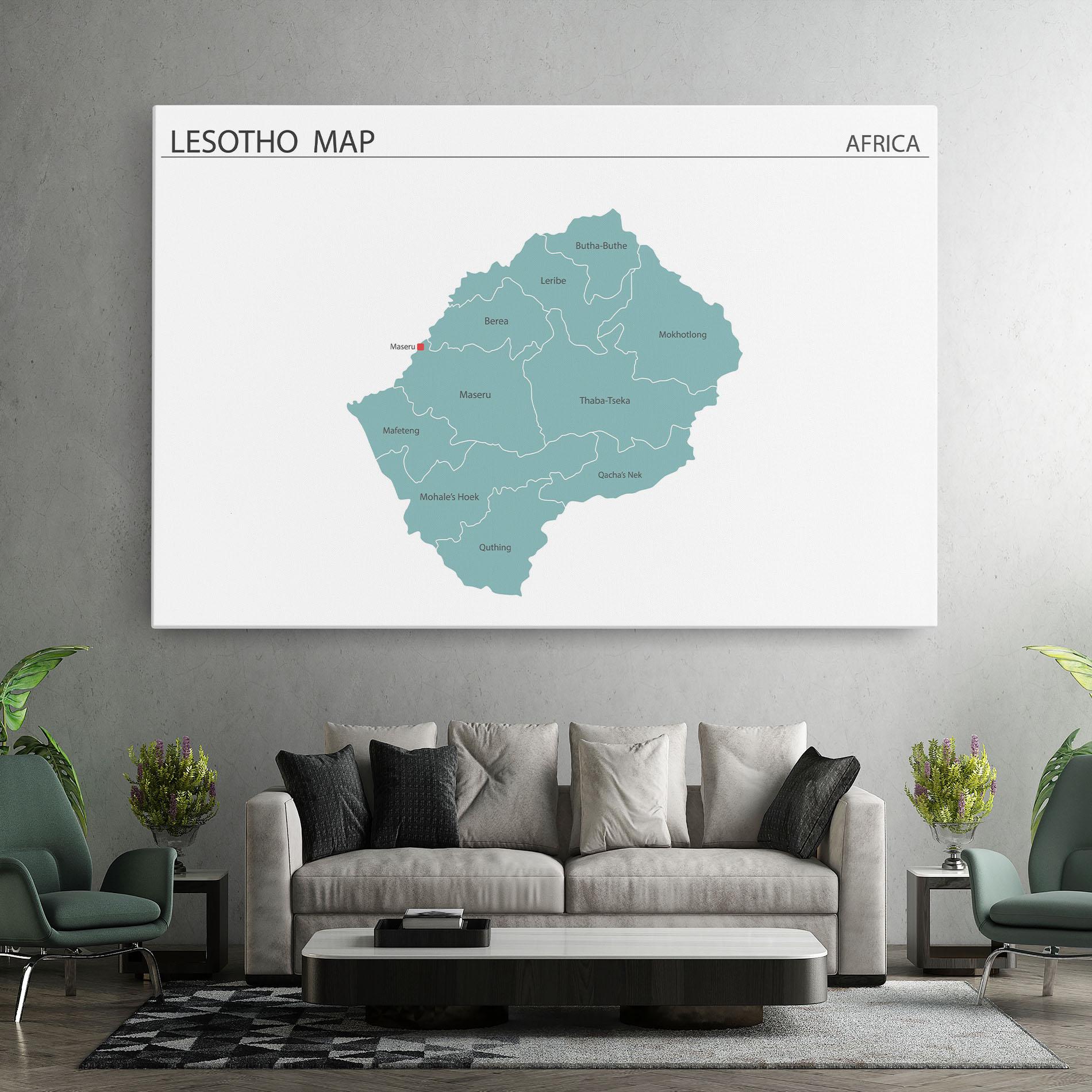 Картина на платно Lesotho Map mockup 7