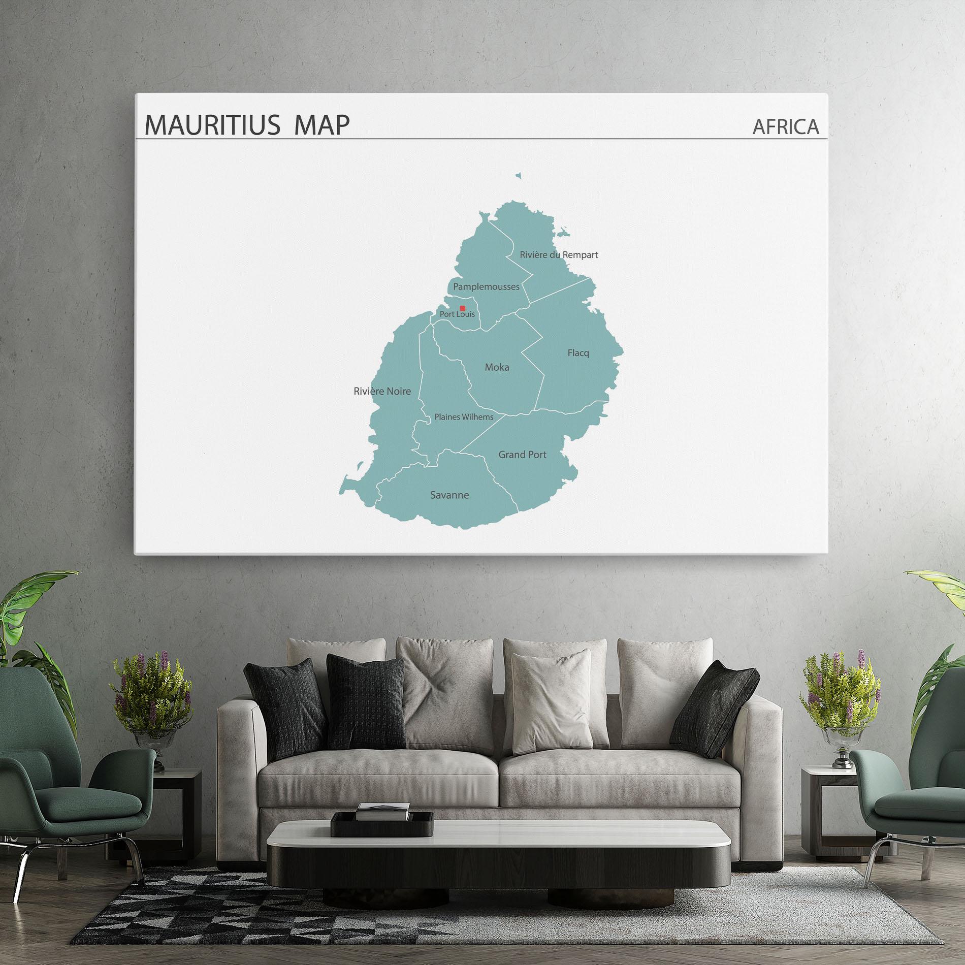 Картина на платно Mauritius Map mockup 7
