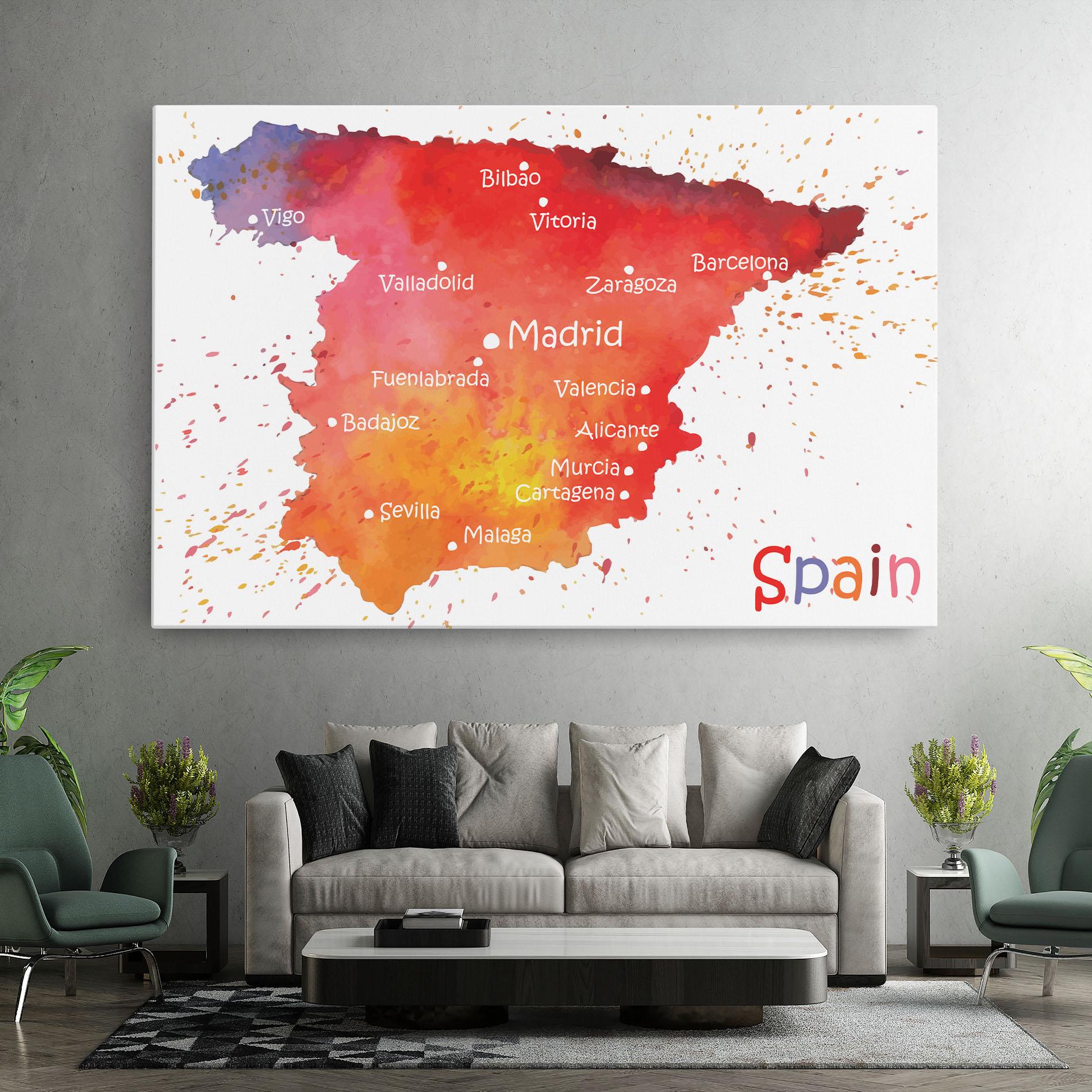 Картина на платно Spain Map mockup 7