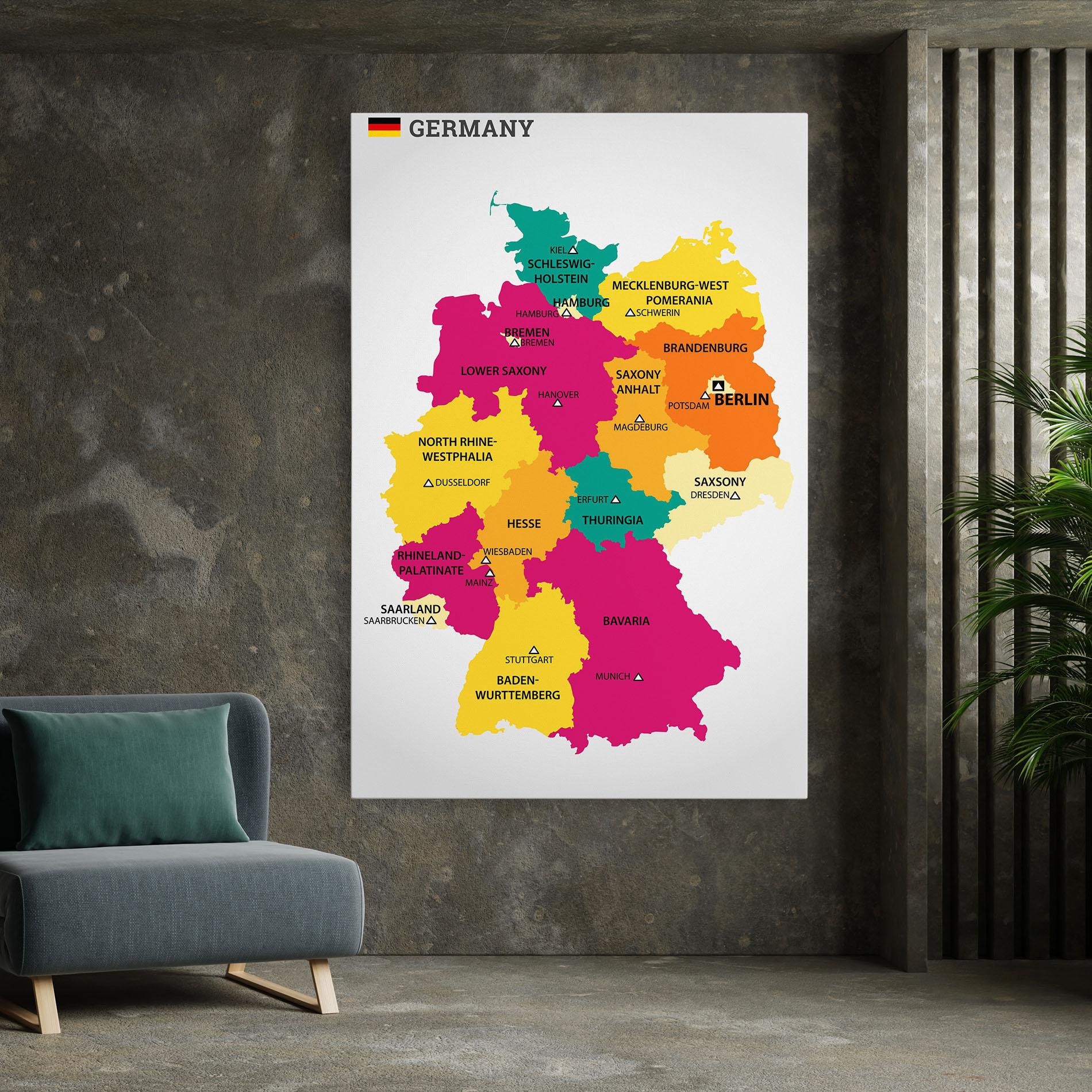 Картина на платно Germany Color Map mockup 7