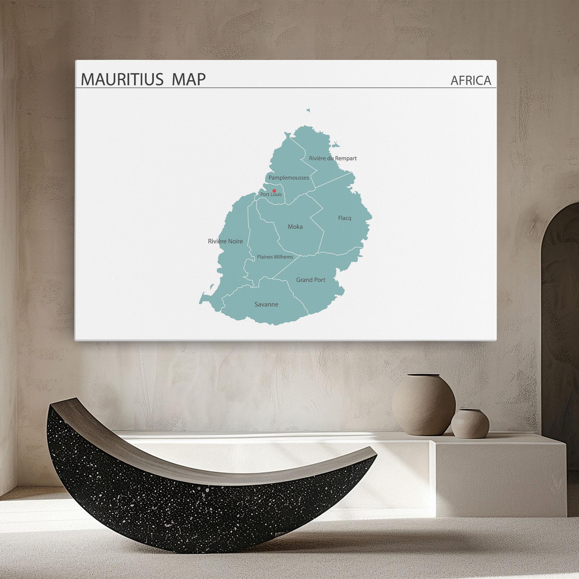 Картина на платно Mauritius Map mockup 8