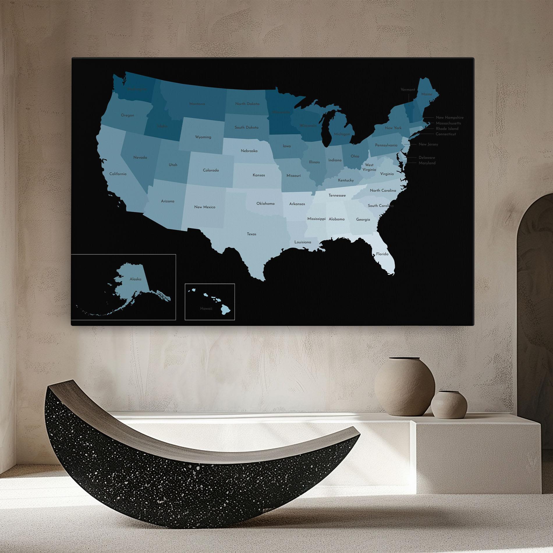 Картина на платно Sua Blue Map mockup 8