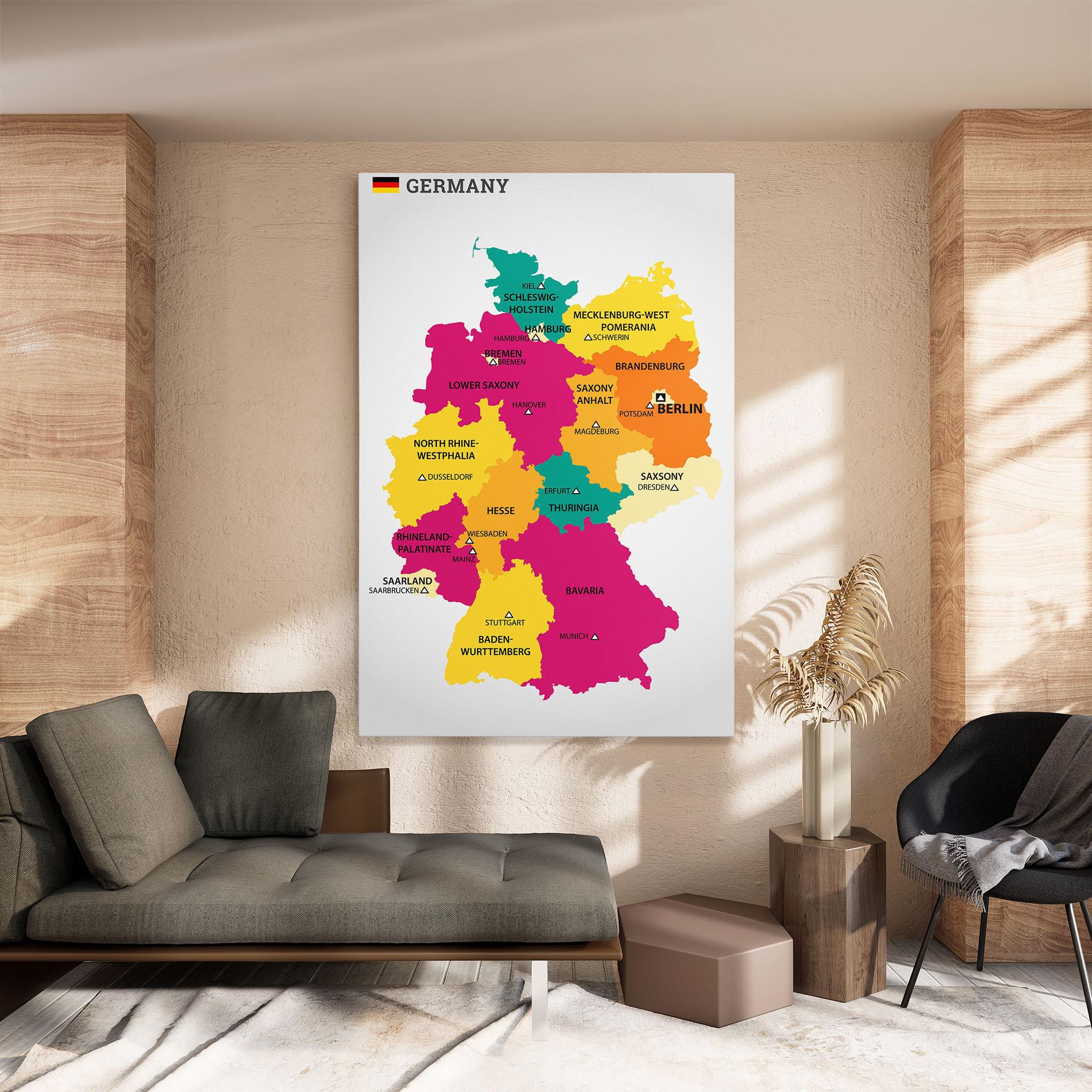 Картина на платно Germany Color Map mockup 8
