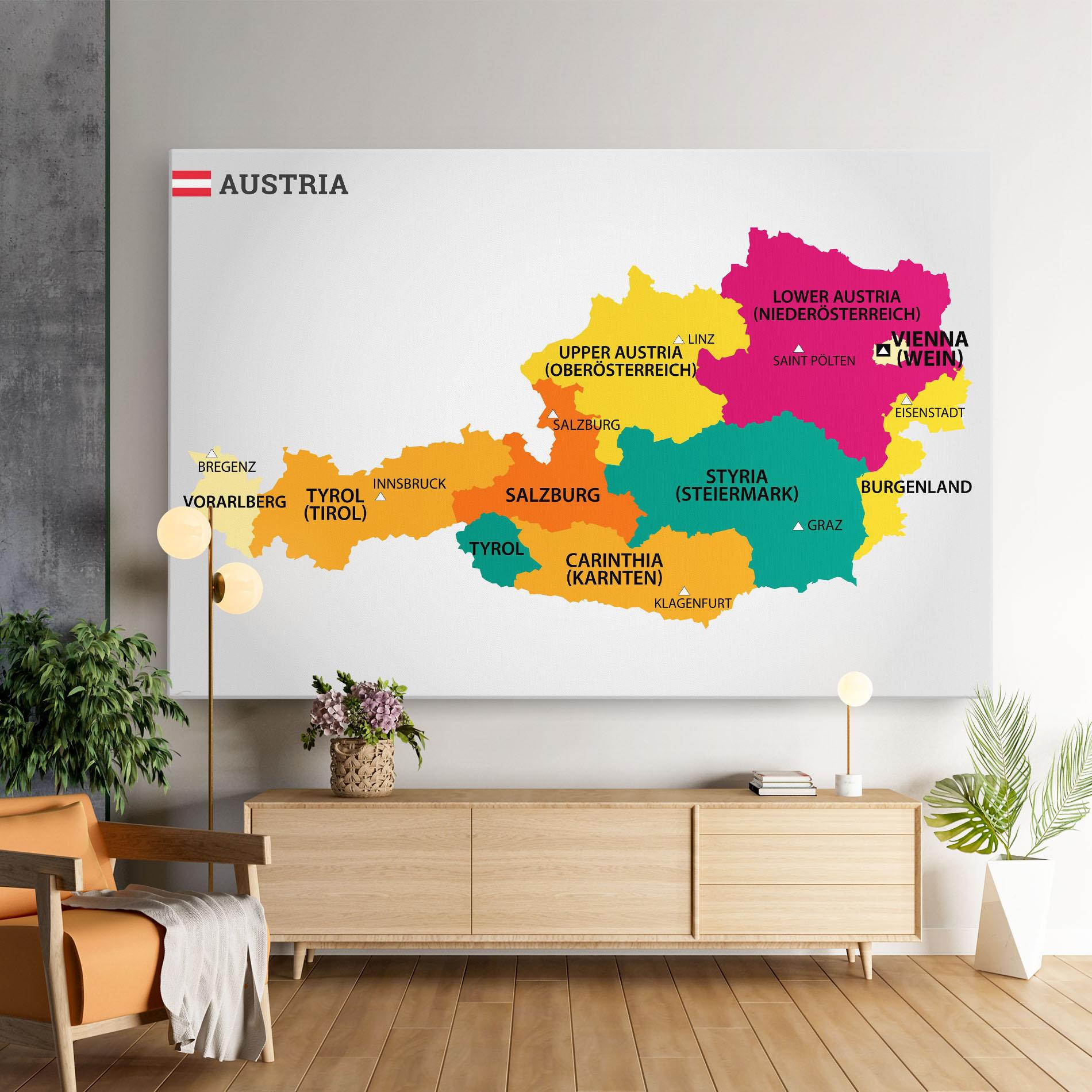 Картина на платно Austria Color Map mockup 9