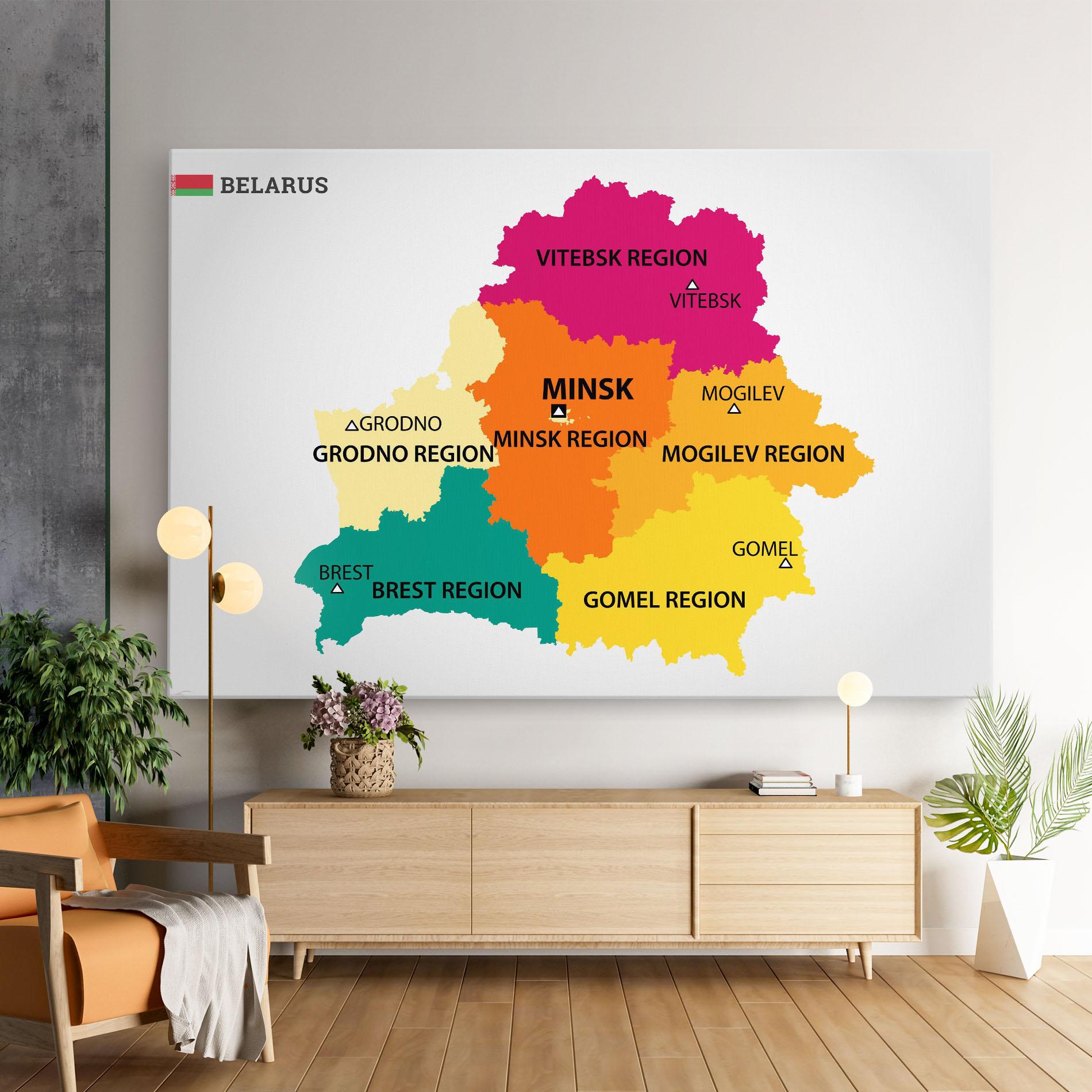 Картина на платно Belarus Color Map mockup 9