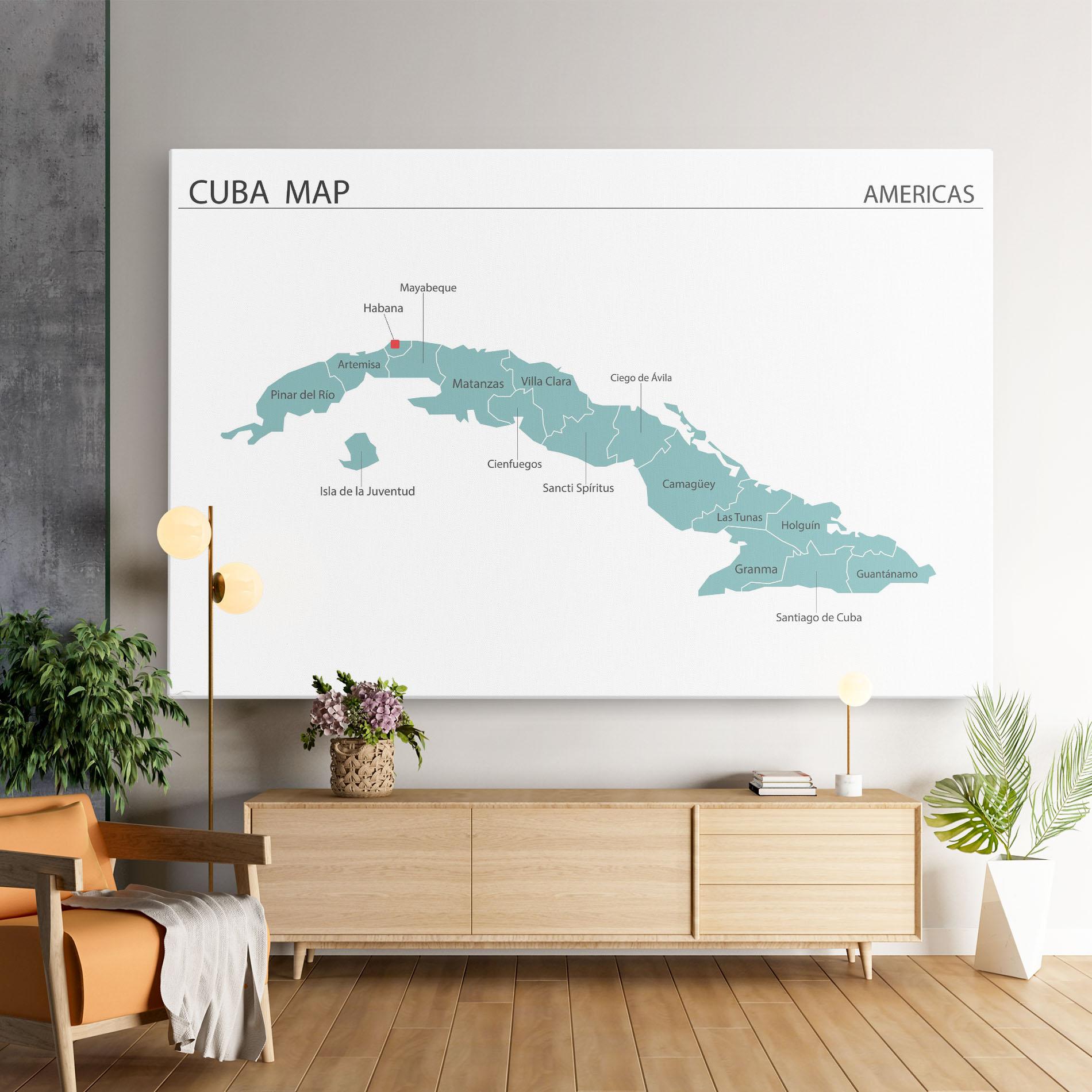 Картина на платно Cuba Map mockup 9