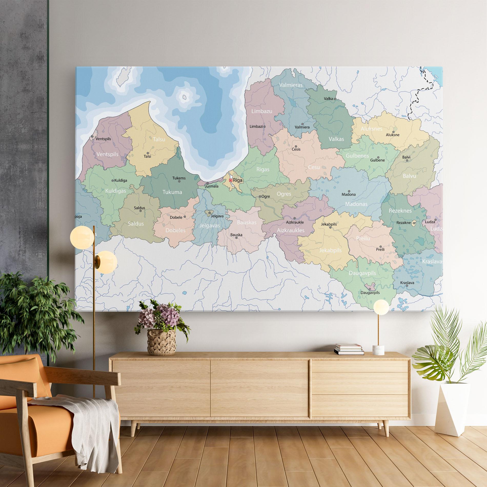 Картина на платно Latvia Color Map mockup 9