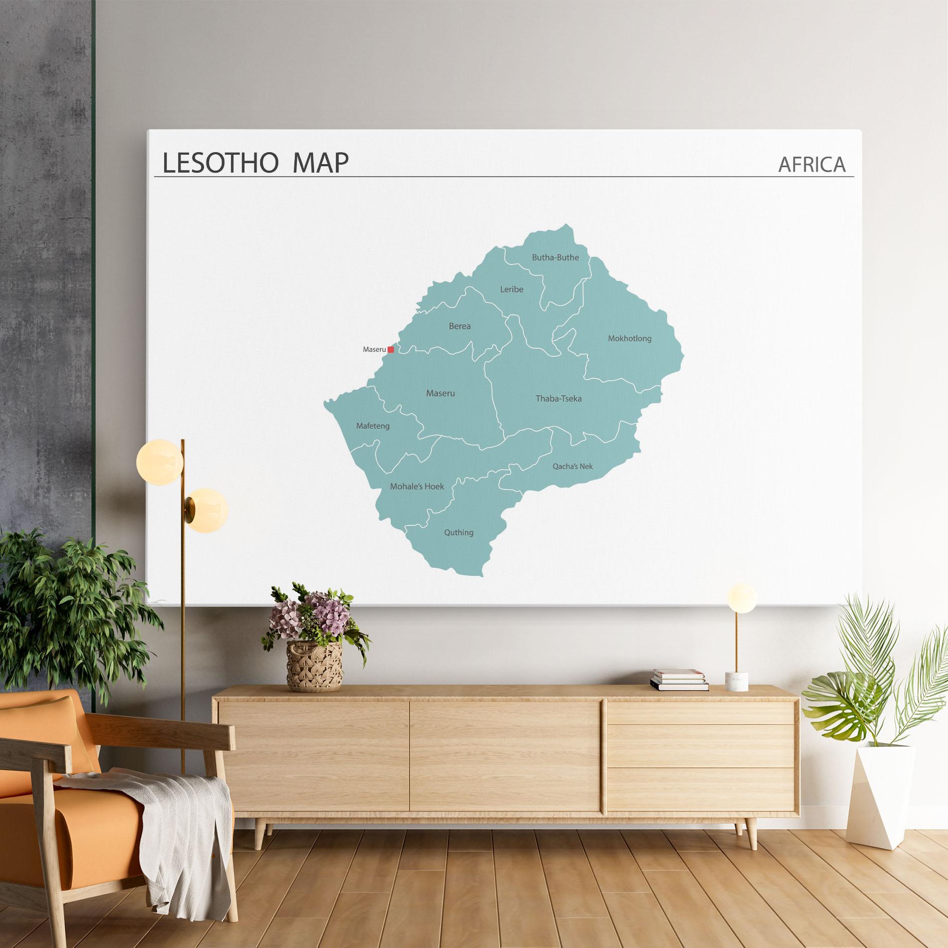 Картина на платно Lesotho Map mockup 9