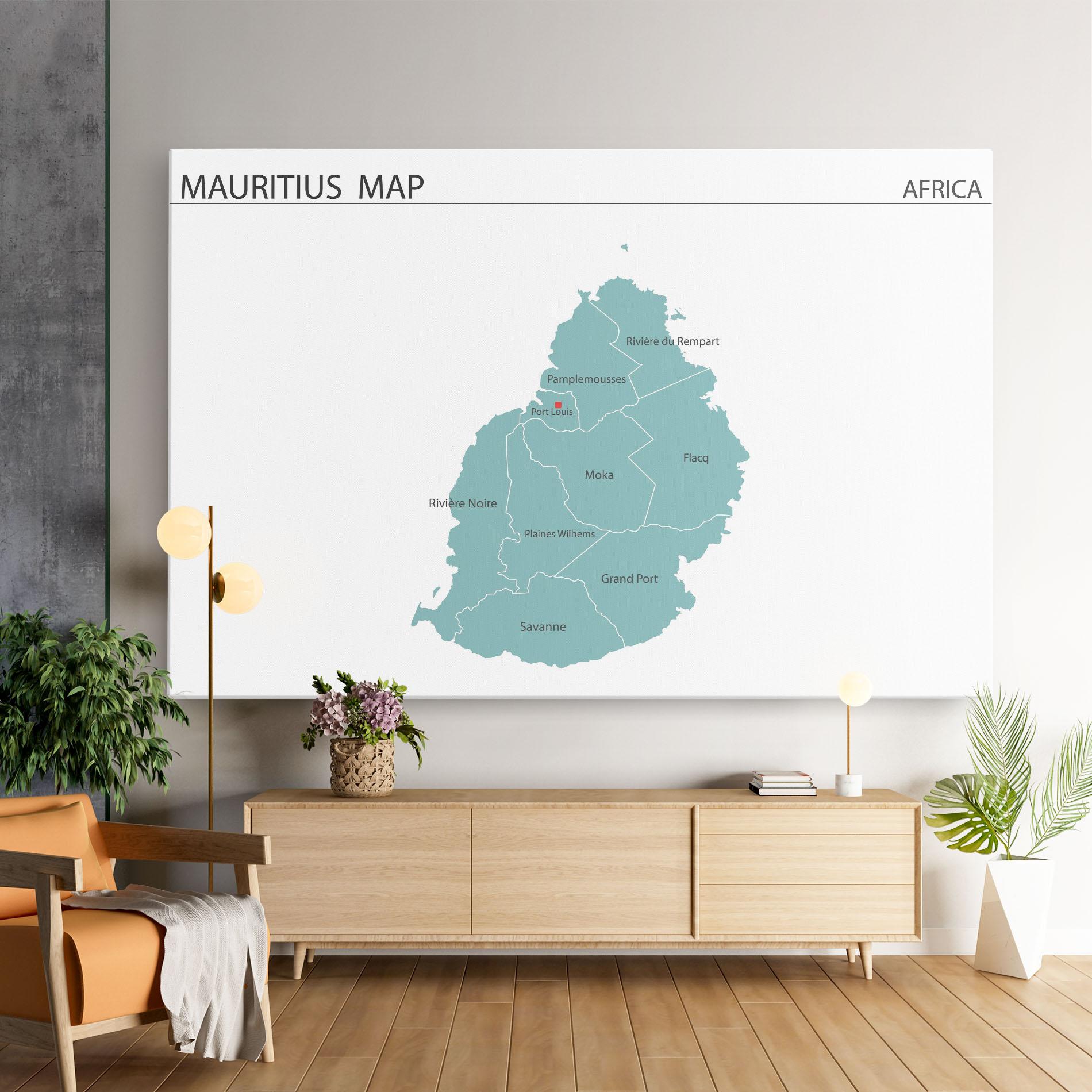 Картина на платно Mauritius Map mockup 9