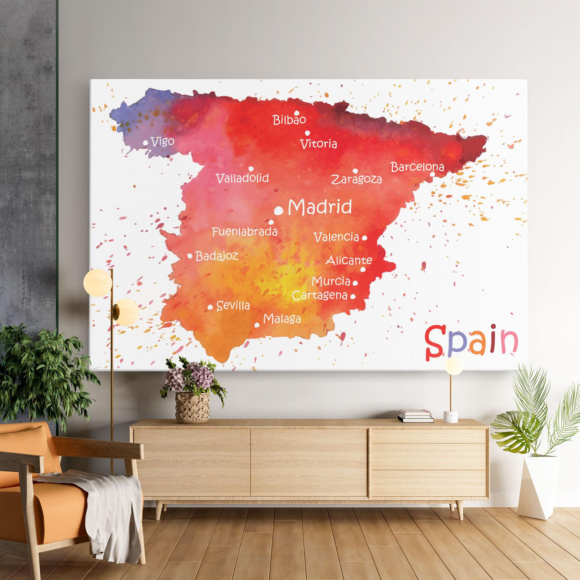 Картина на платно Spain Map mockup 9