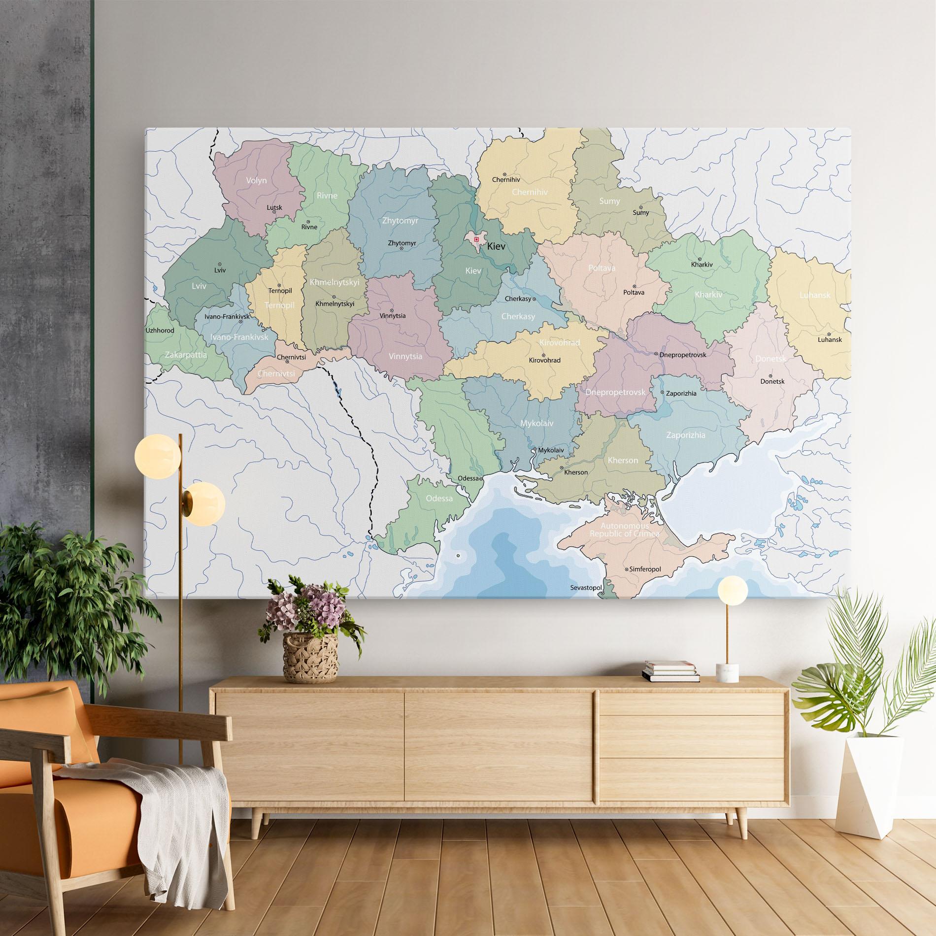 Картина на платно Ukraine Map mockup 9