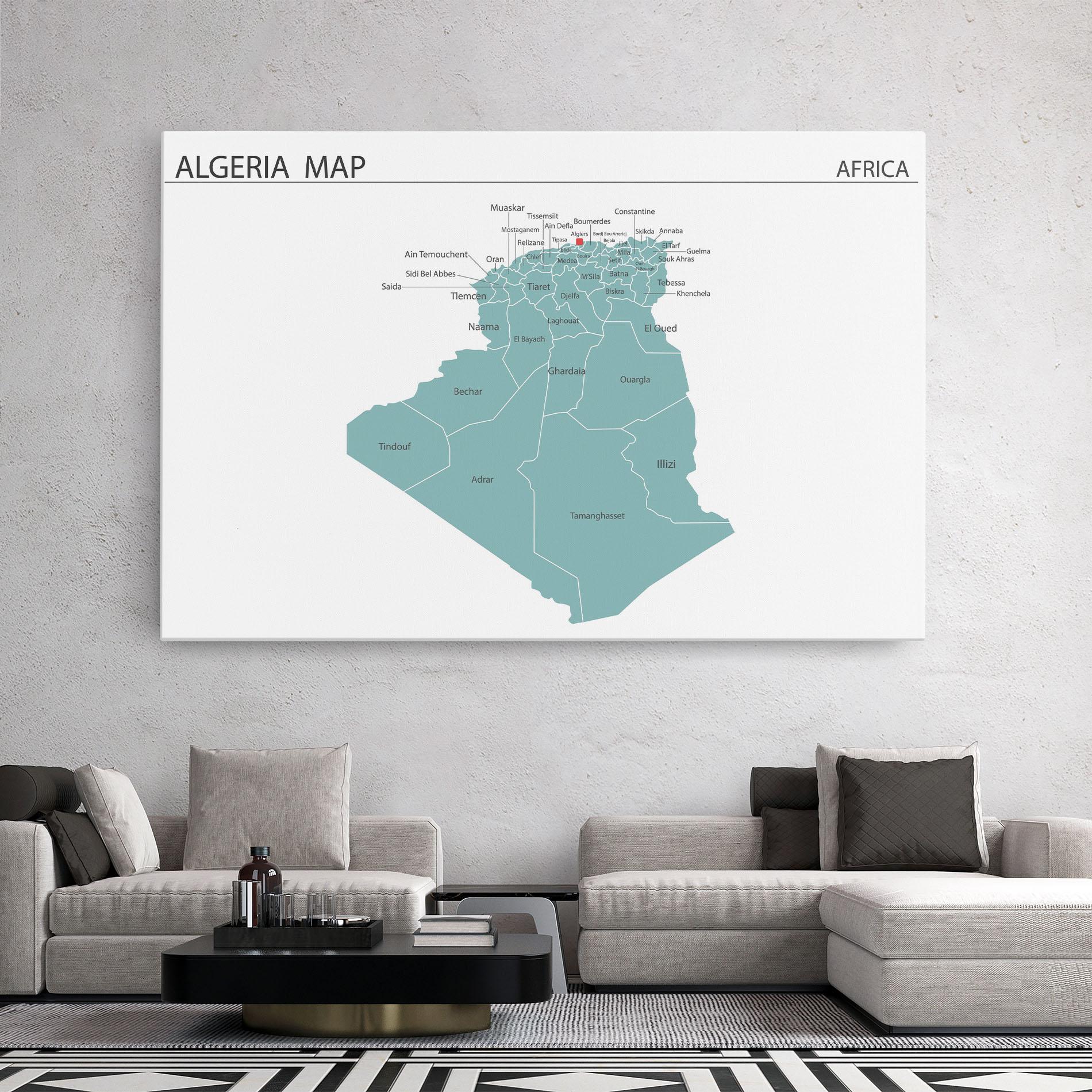 Картина на платно Algeria Map mockup 2