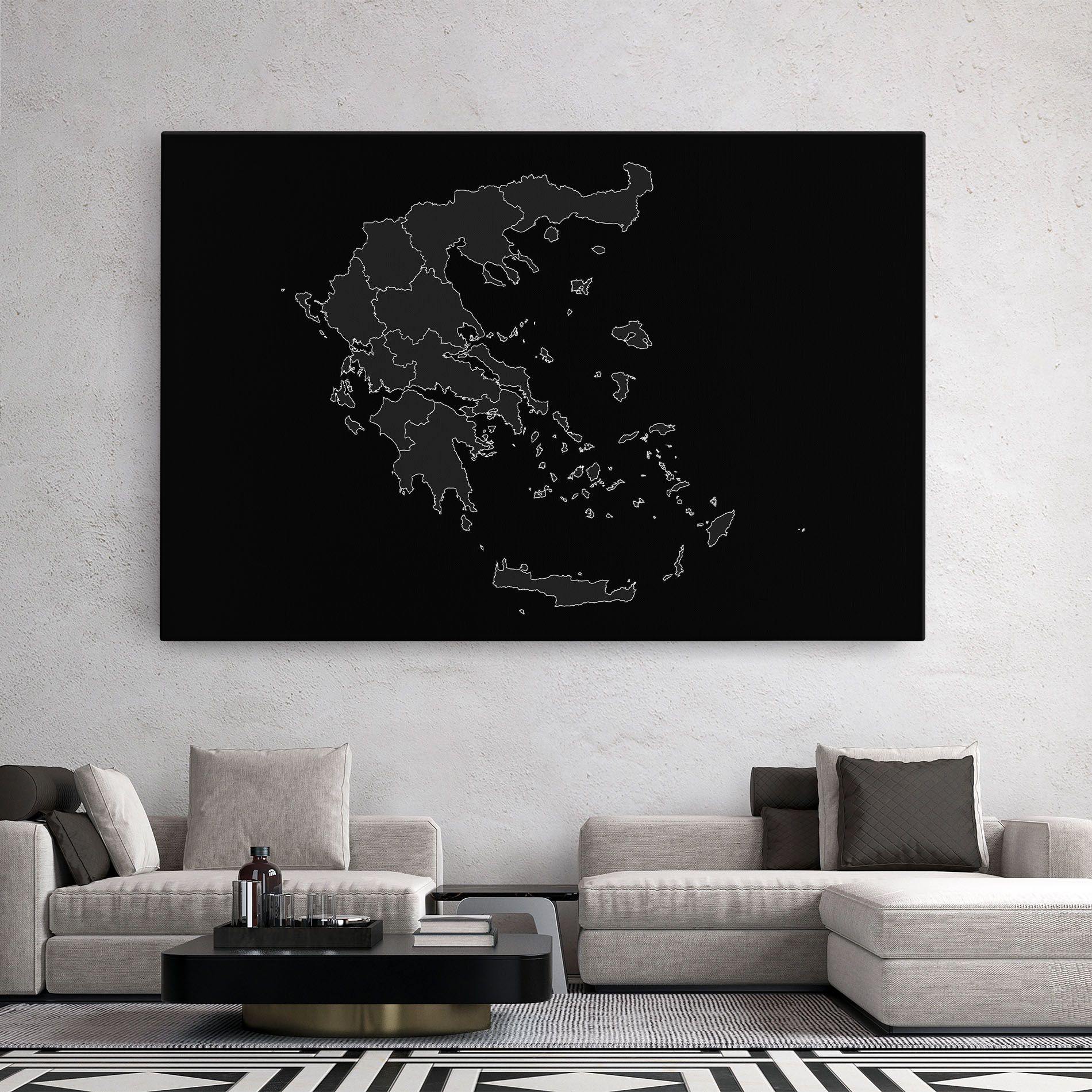 Greece Grey Map mockup 2