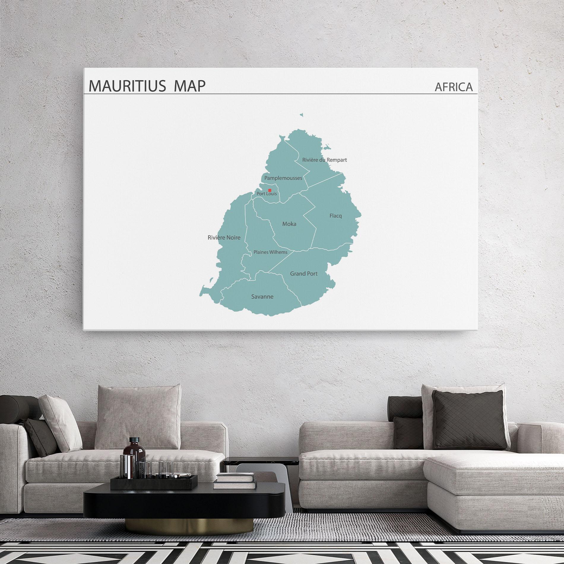 Картина на платно Mauritius Map mockup 2