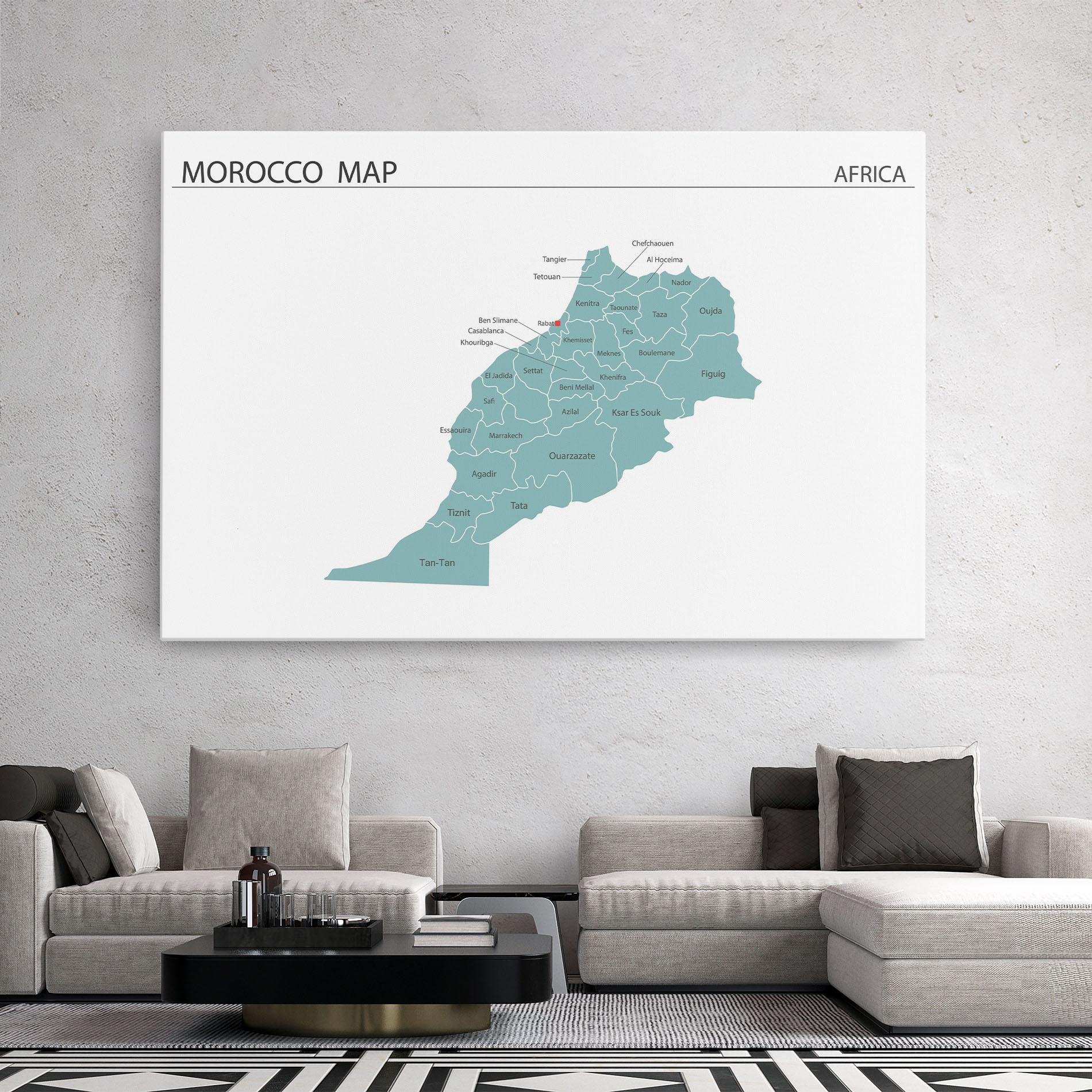 Картина на платно Morocco Map mockup 2