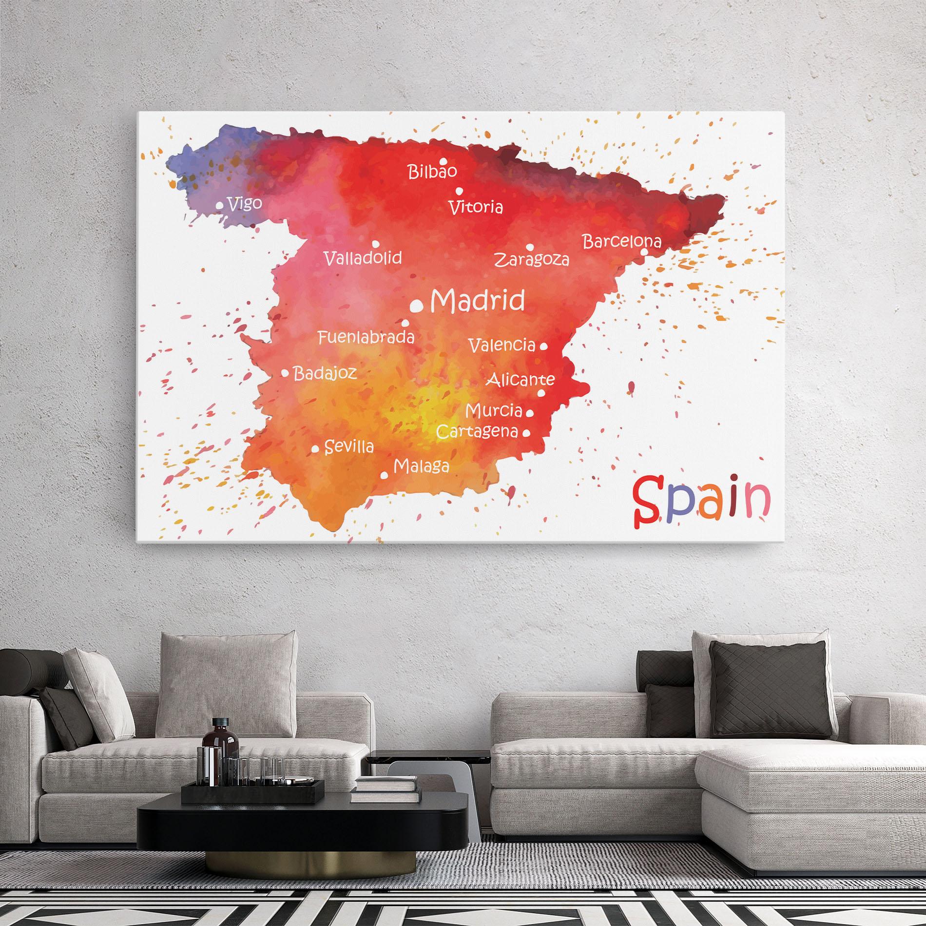Картина на платно Spain Map mockup 2