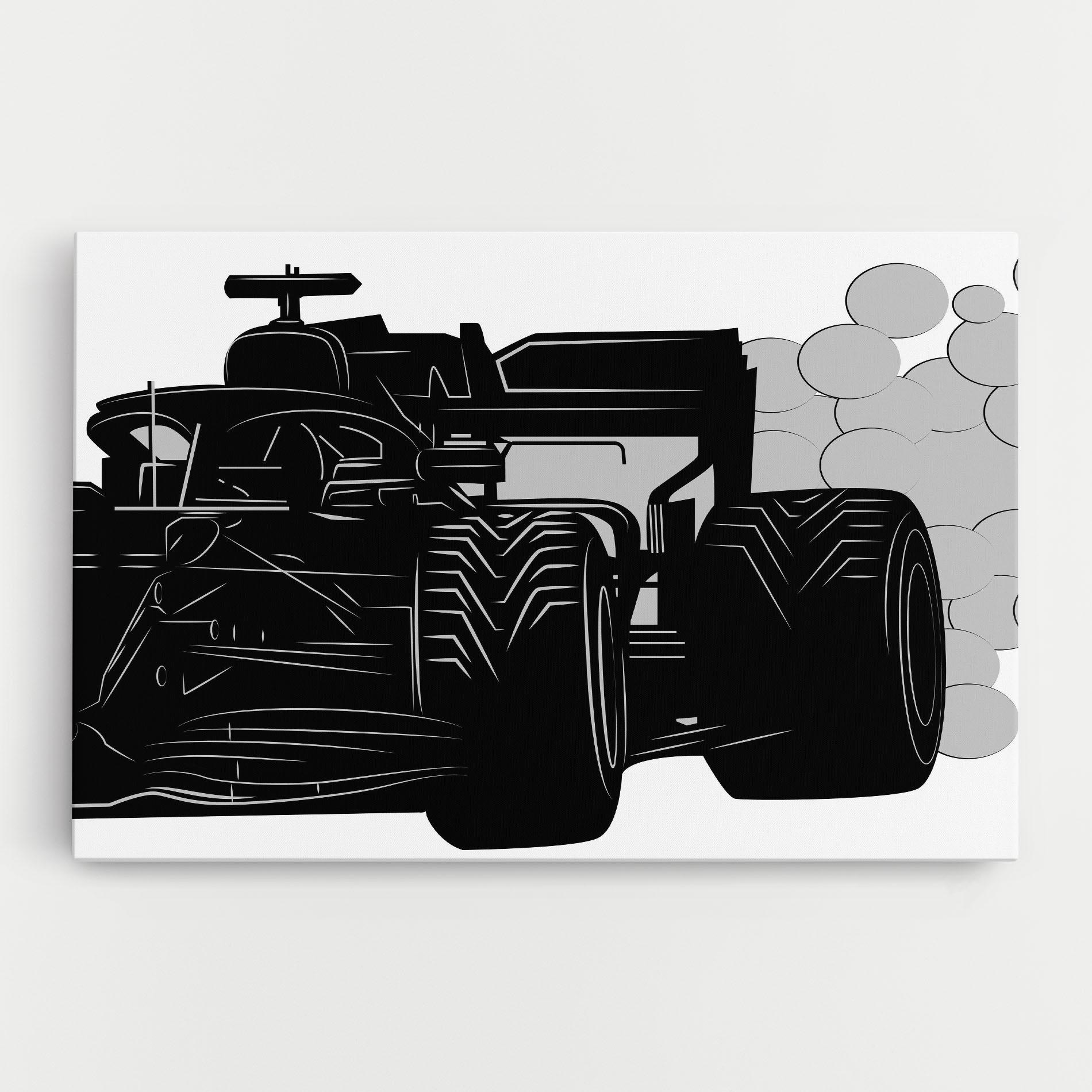 Картина на платно Car F1 Smoke mockup 0