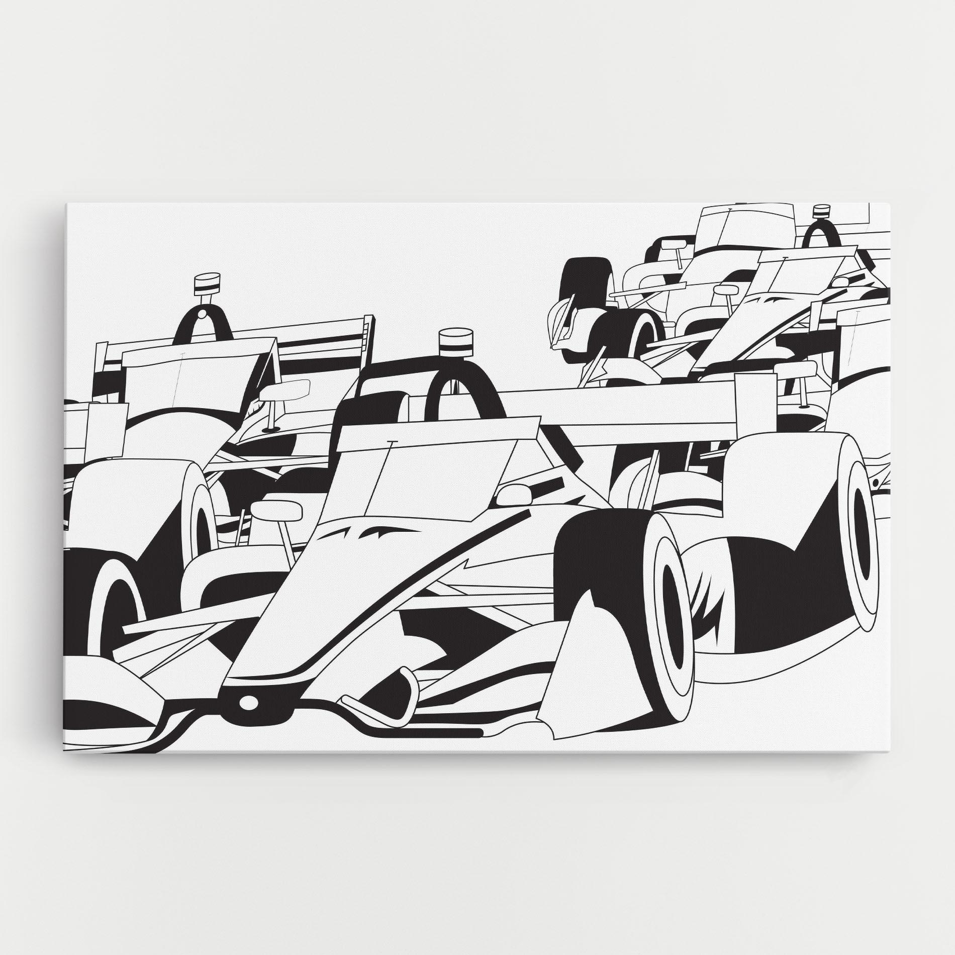 Картина на платно Grand Prix Cars mockup 0
