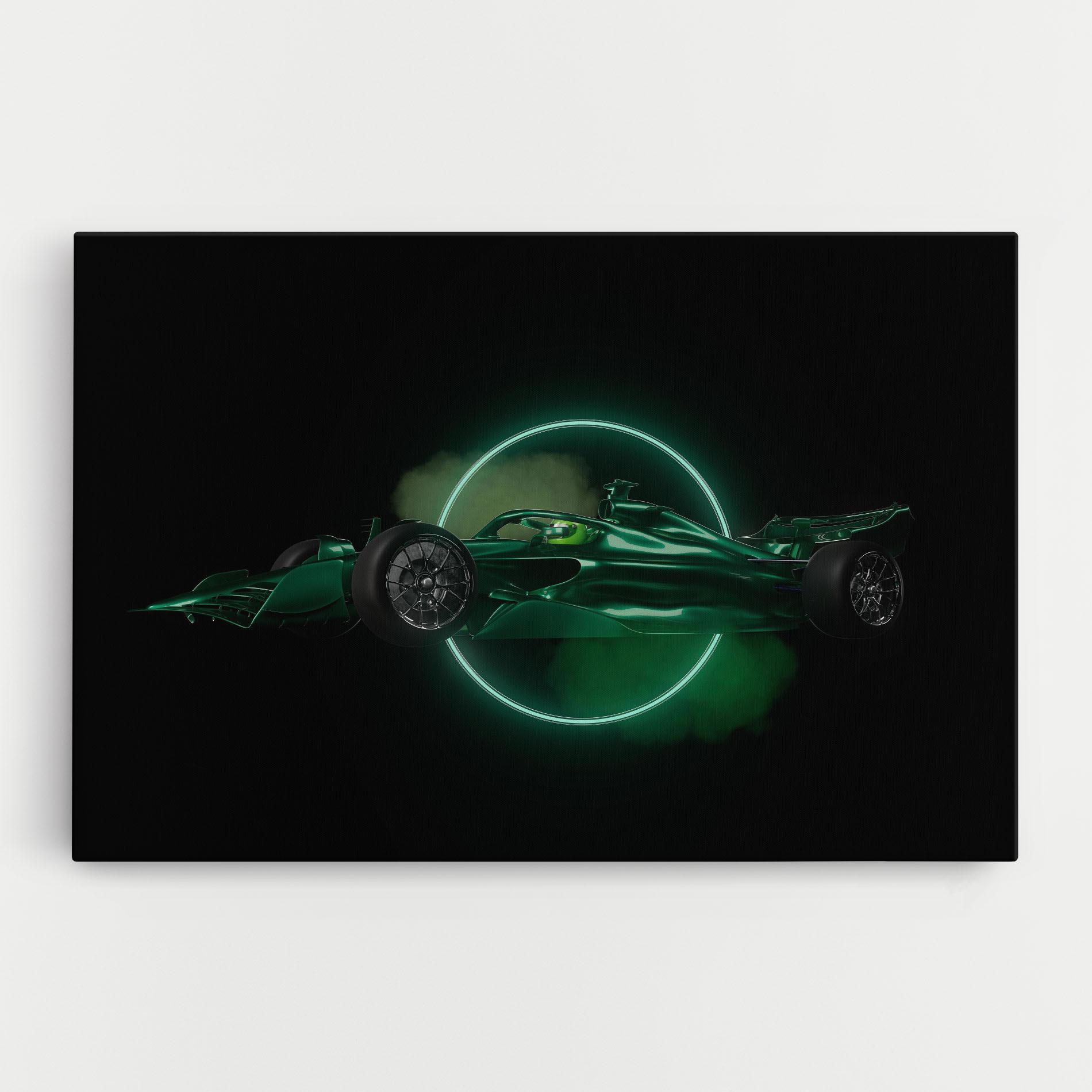 Картина на платно Green Racing Car mockup 0