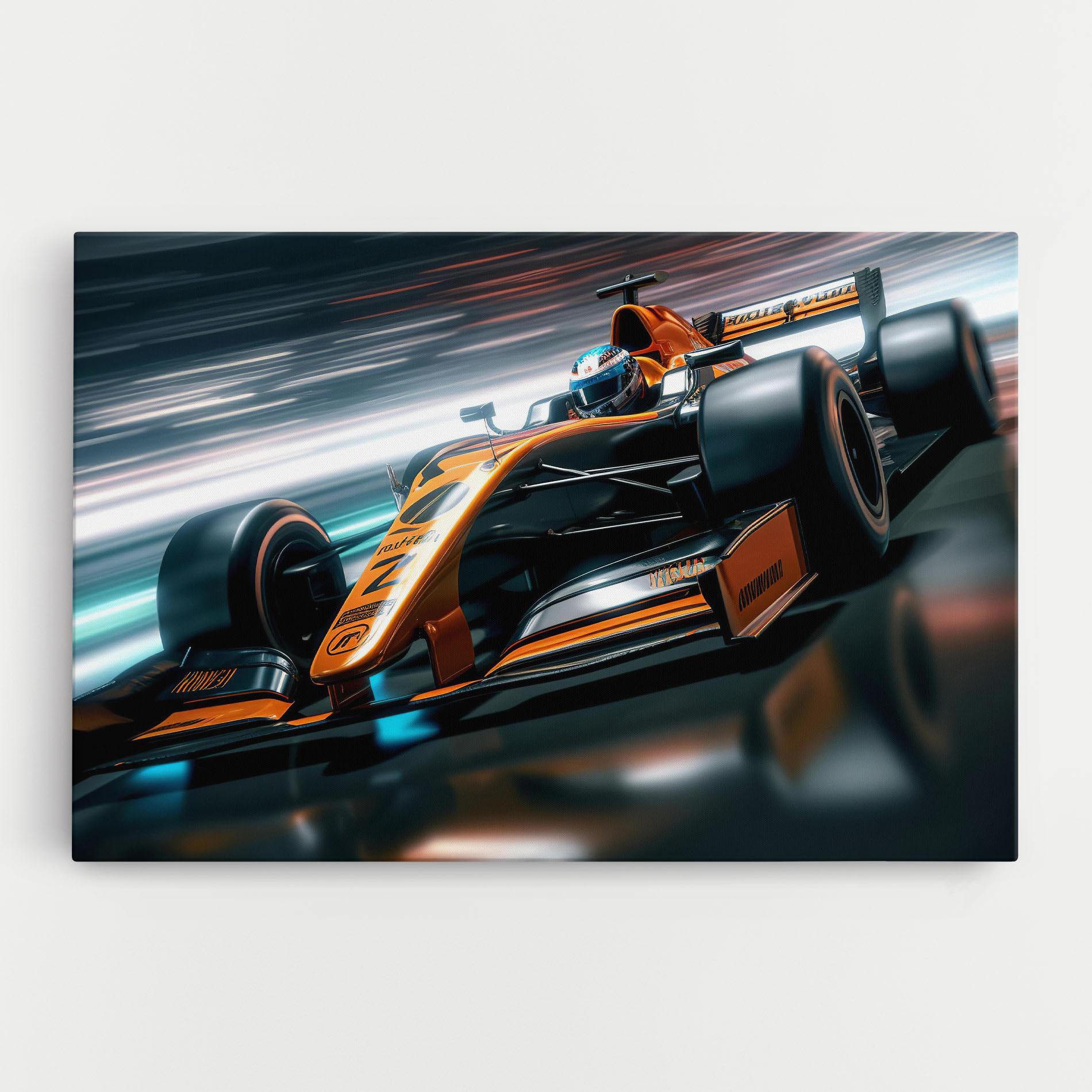 Картина на платно Orange F1 Car mockup 0